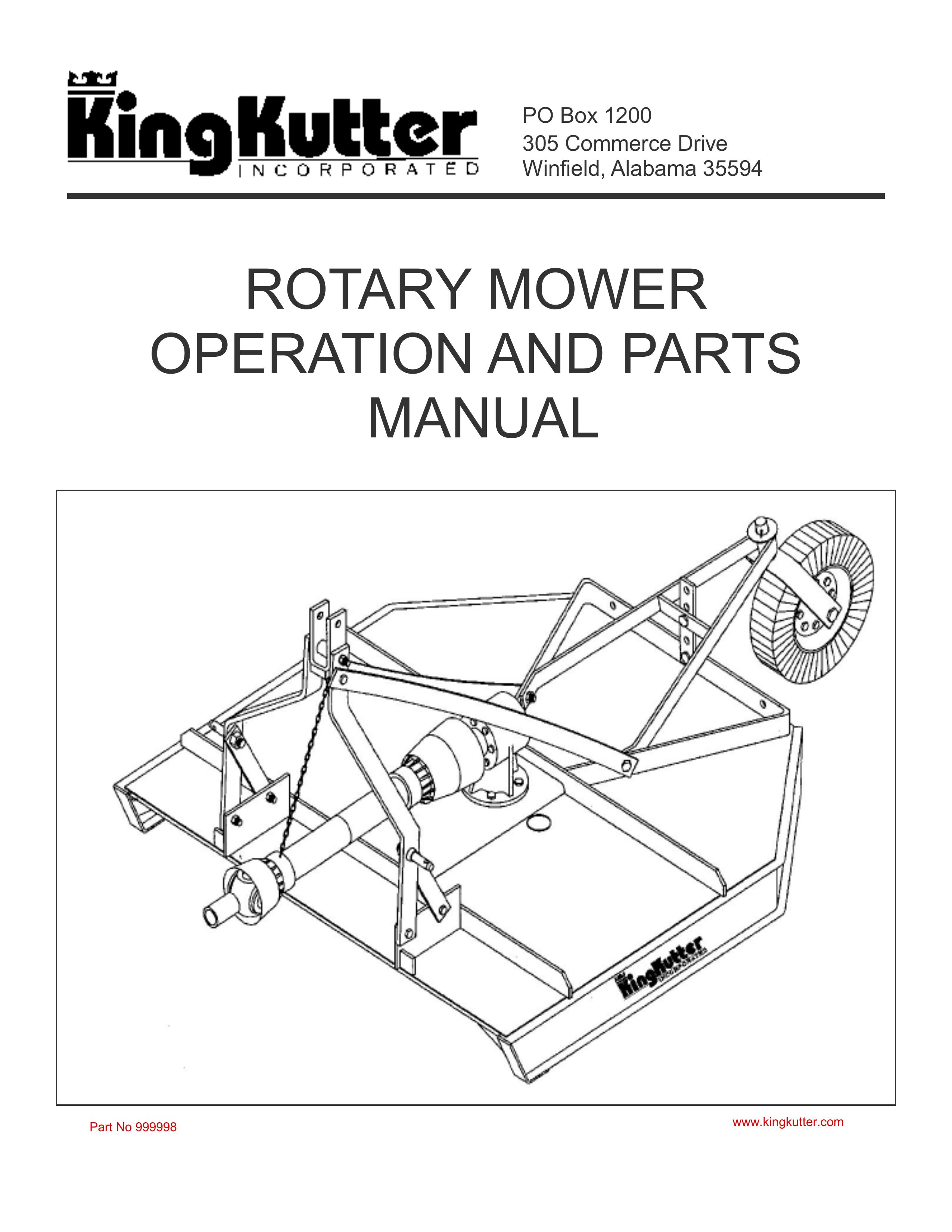King Kutter 999998 Lawn Mower User Manual