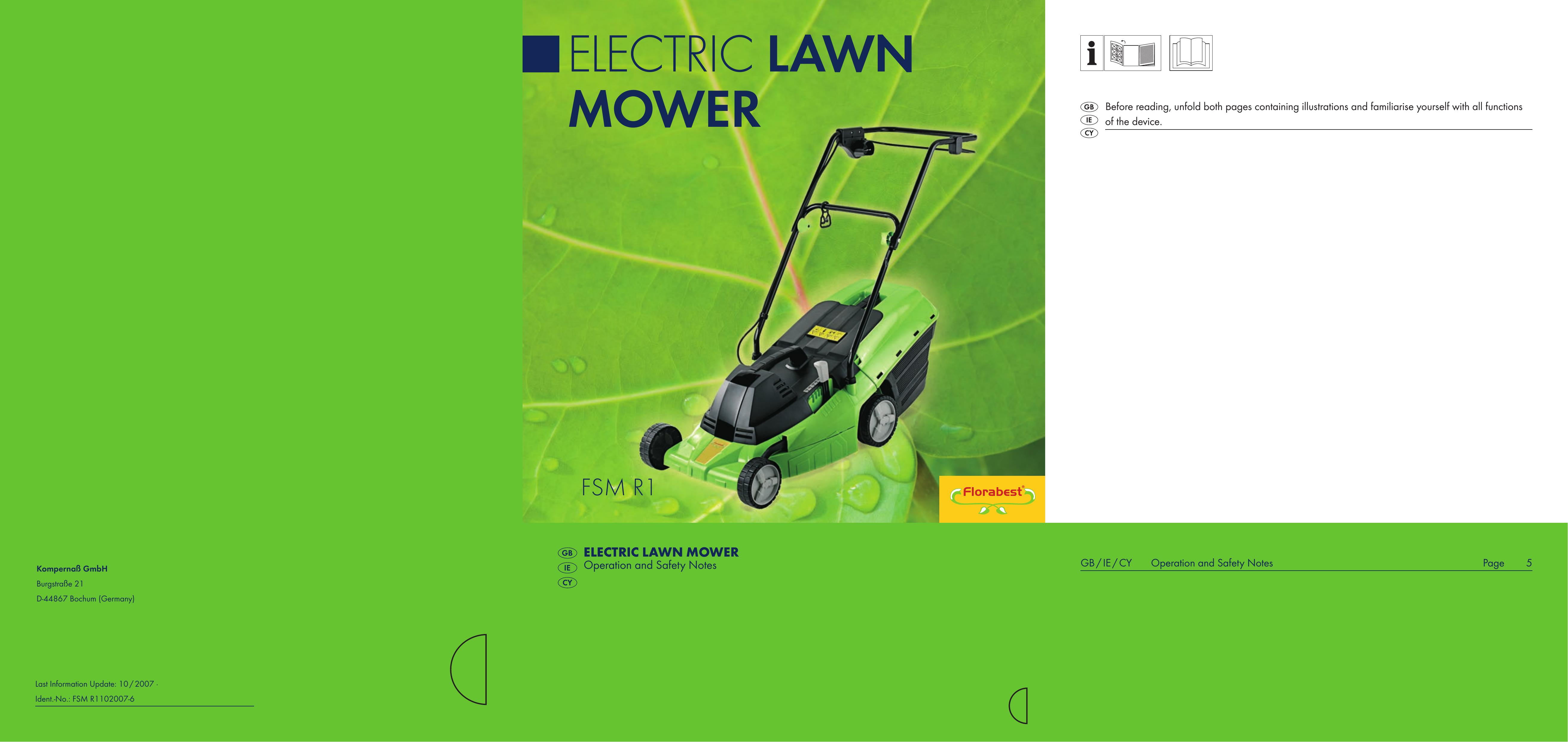Kompernass FSM R1 Lawn Mower User Manual