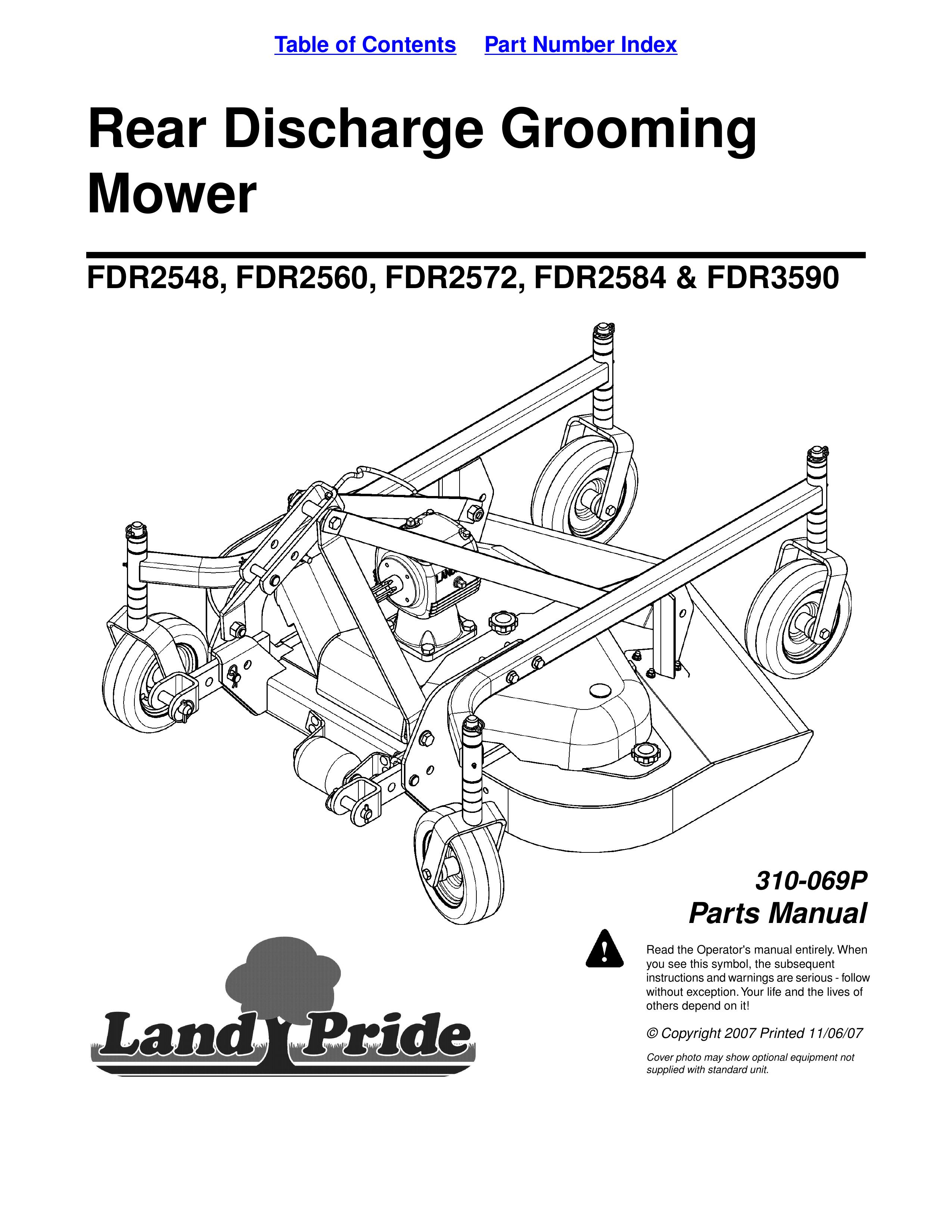 Land Pride 2584 Lawn Mower User Manual