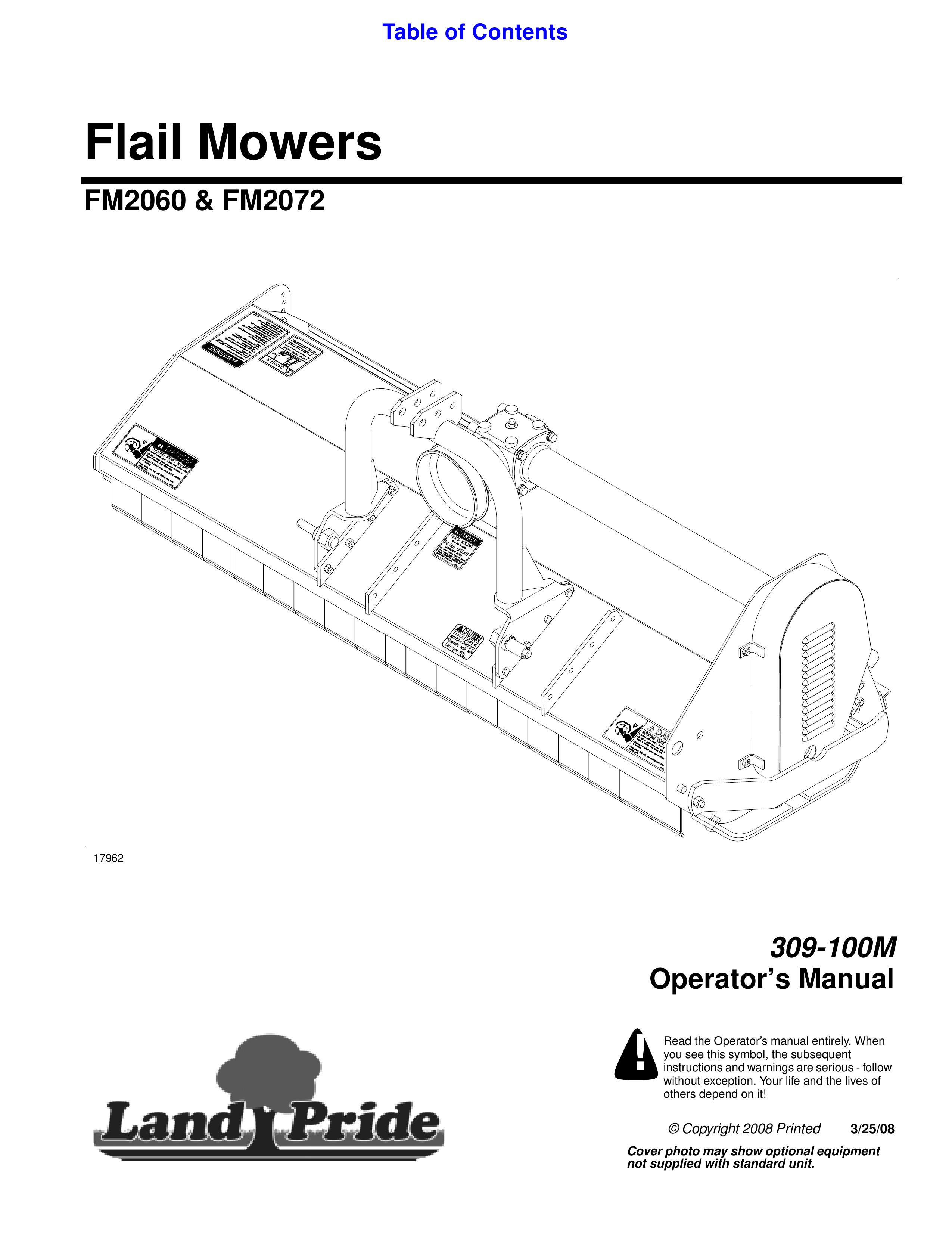 Land Pride 309-100M Lawn Mower User Manual