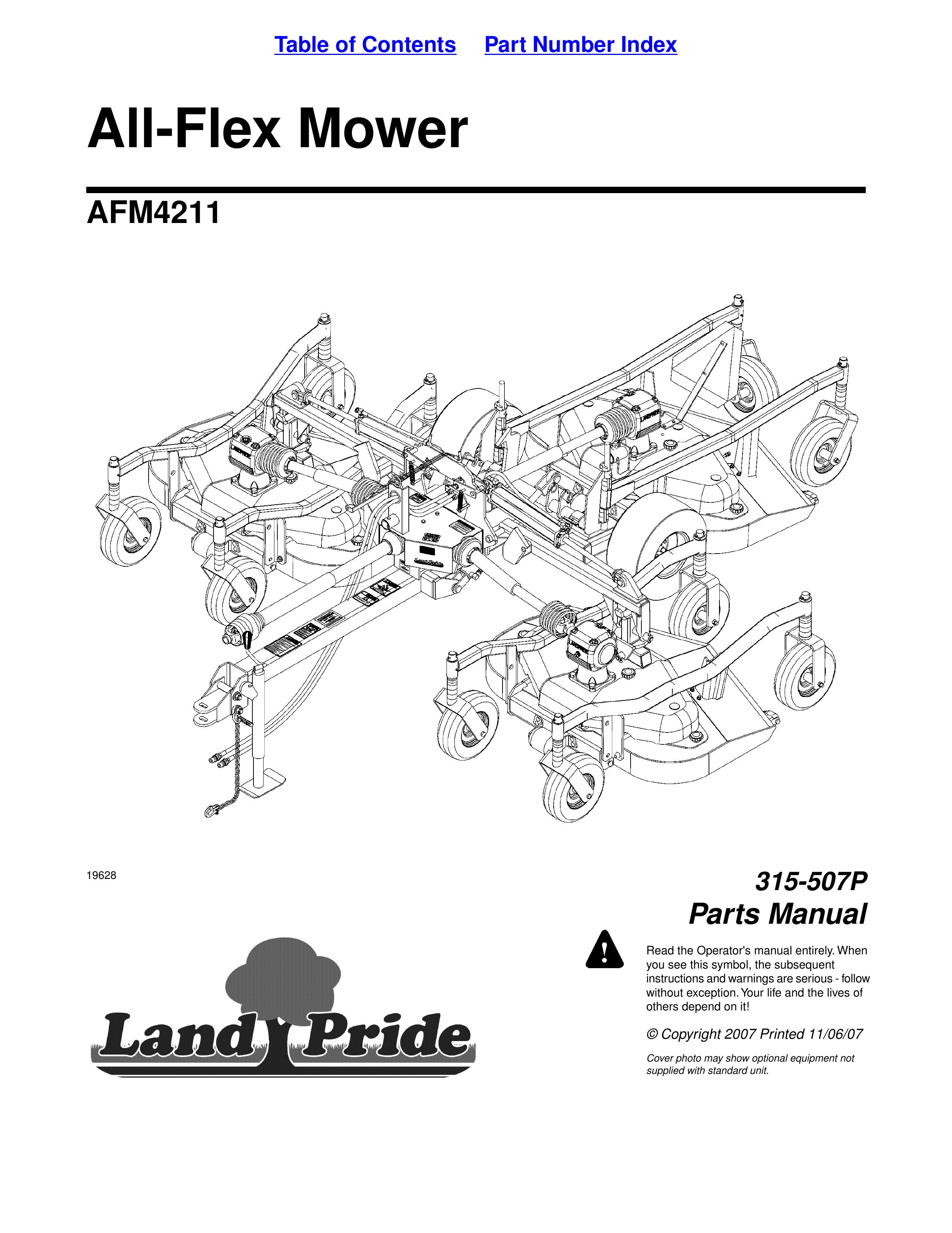 Land Pride 315-507P Lawn Mower User Manual