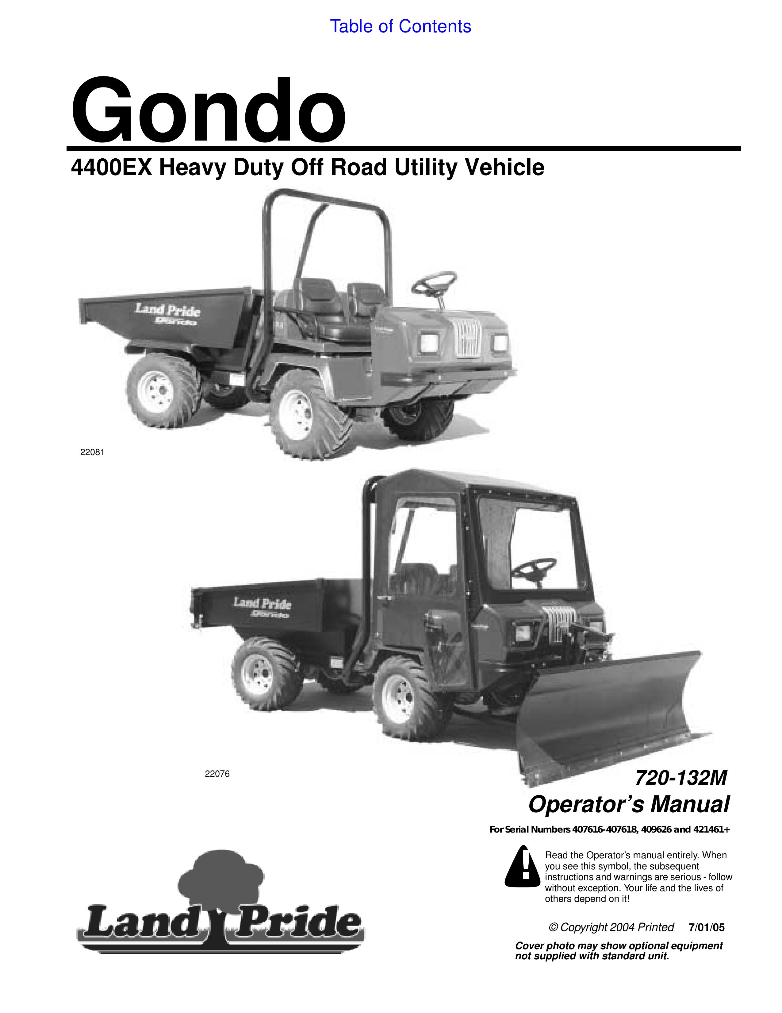 Land Pride 720-132M Lawn Mower User Manual