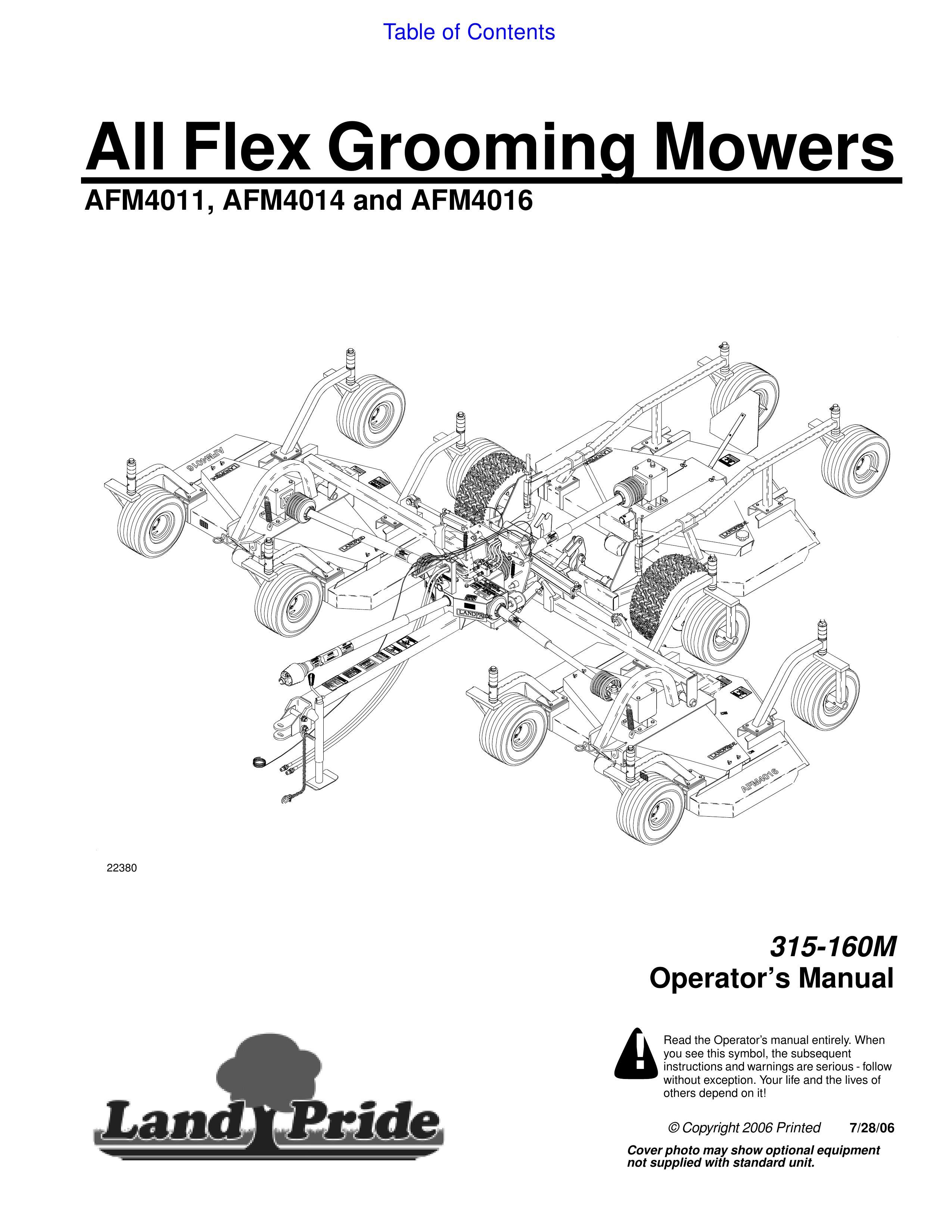 Land Pride AFM4016 Lawn Mower User Manual