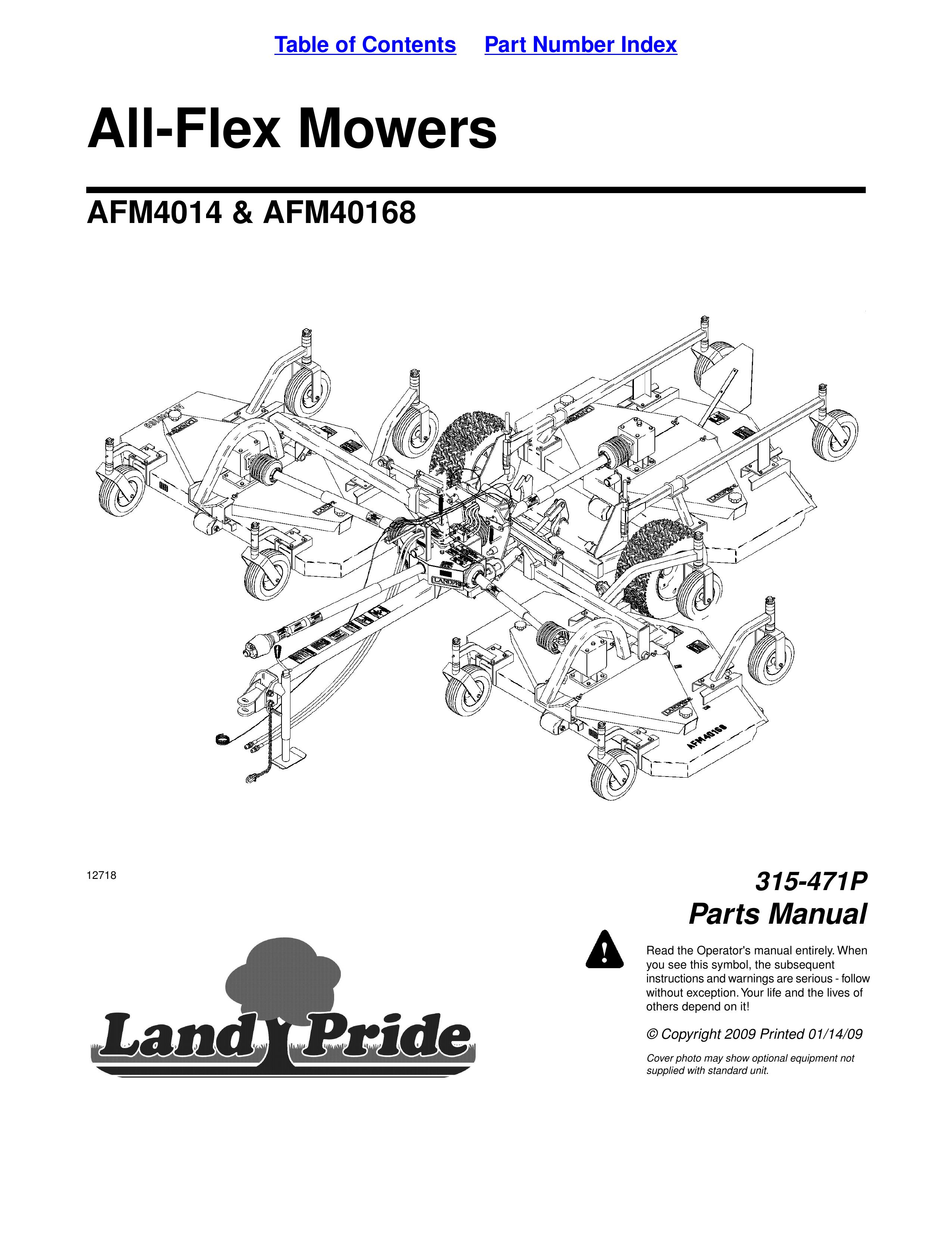 Land Pride AFM40168 Lawn Mower User Manual
