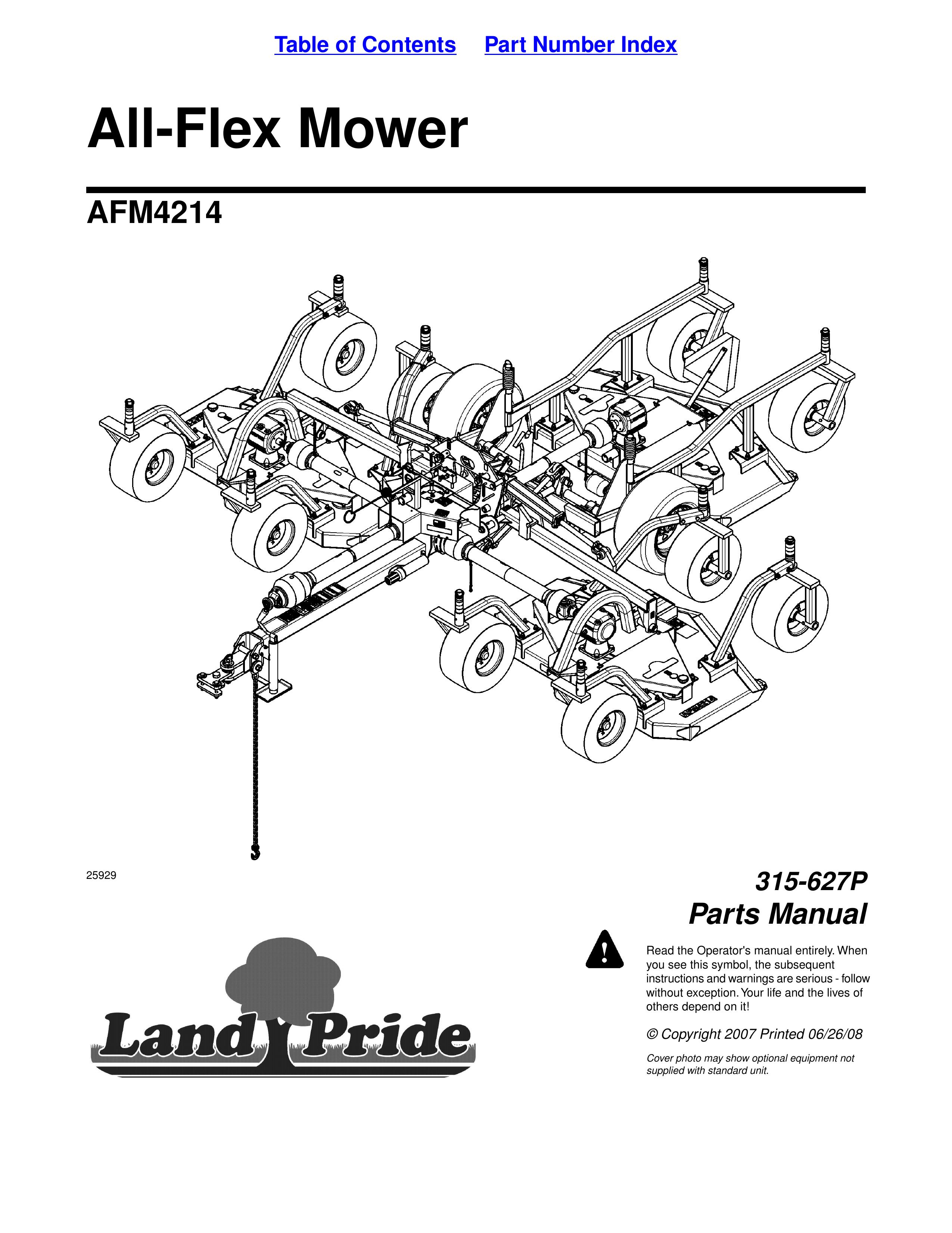 Land Pride AFM4214 Lawn Mower User Manual