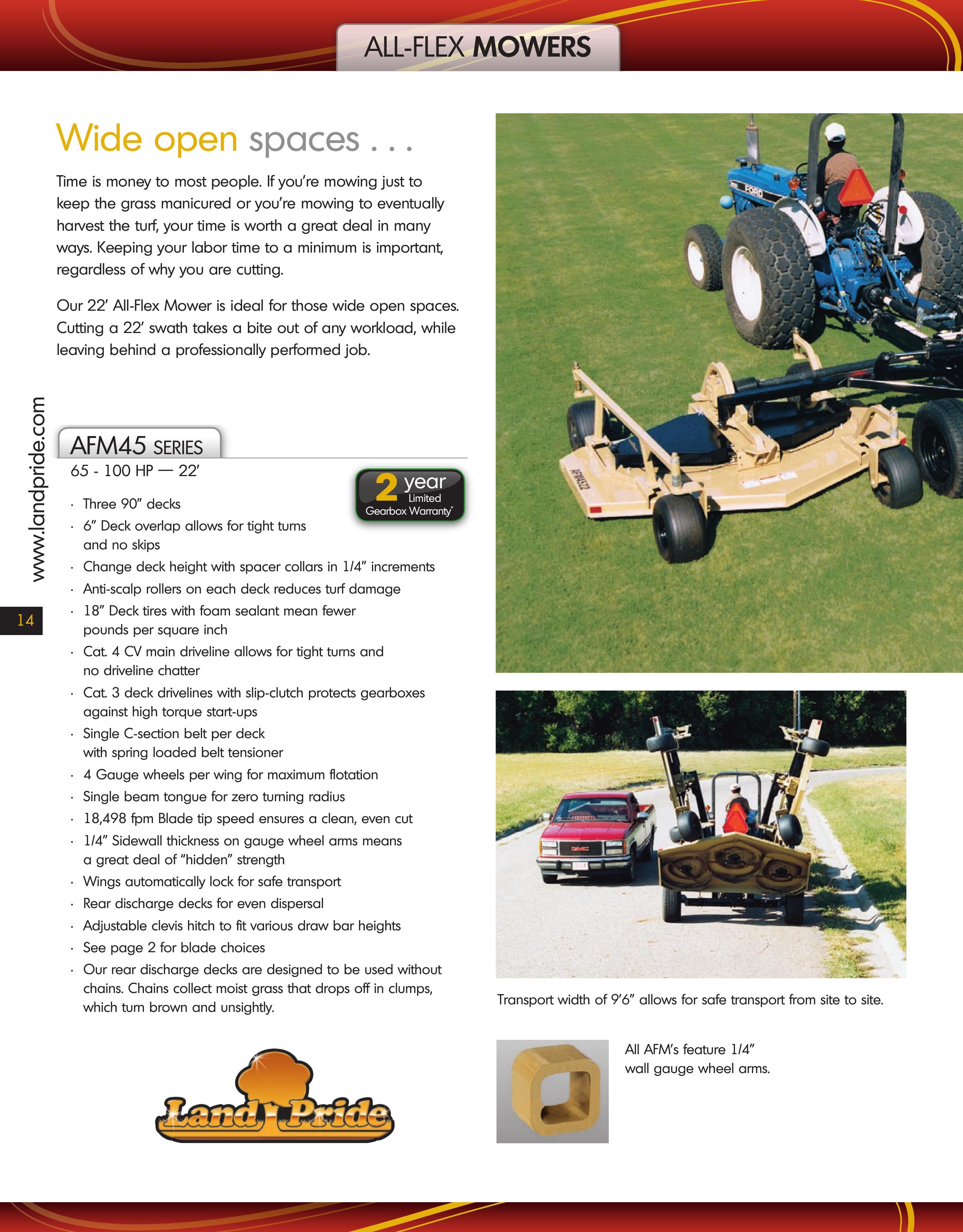 Land Pride AFM45 Series Lawn Mower User Manual