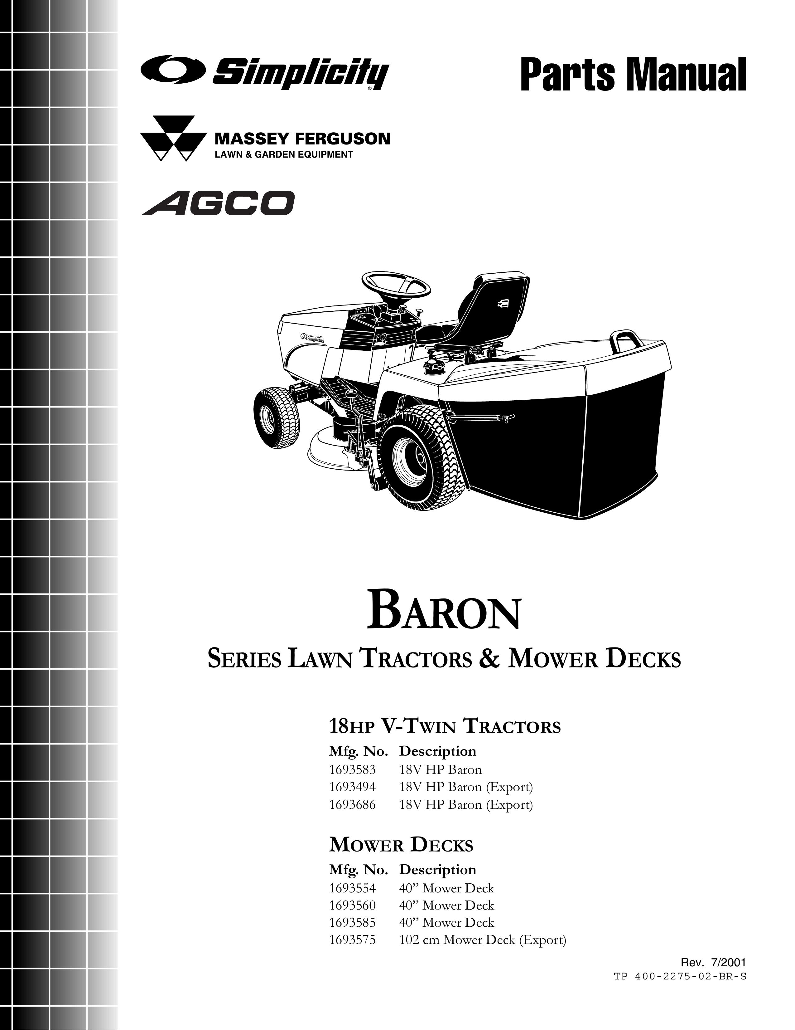 Massey Ferguson L&G 1693583 Lawn Mower User Manual