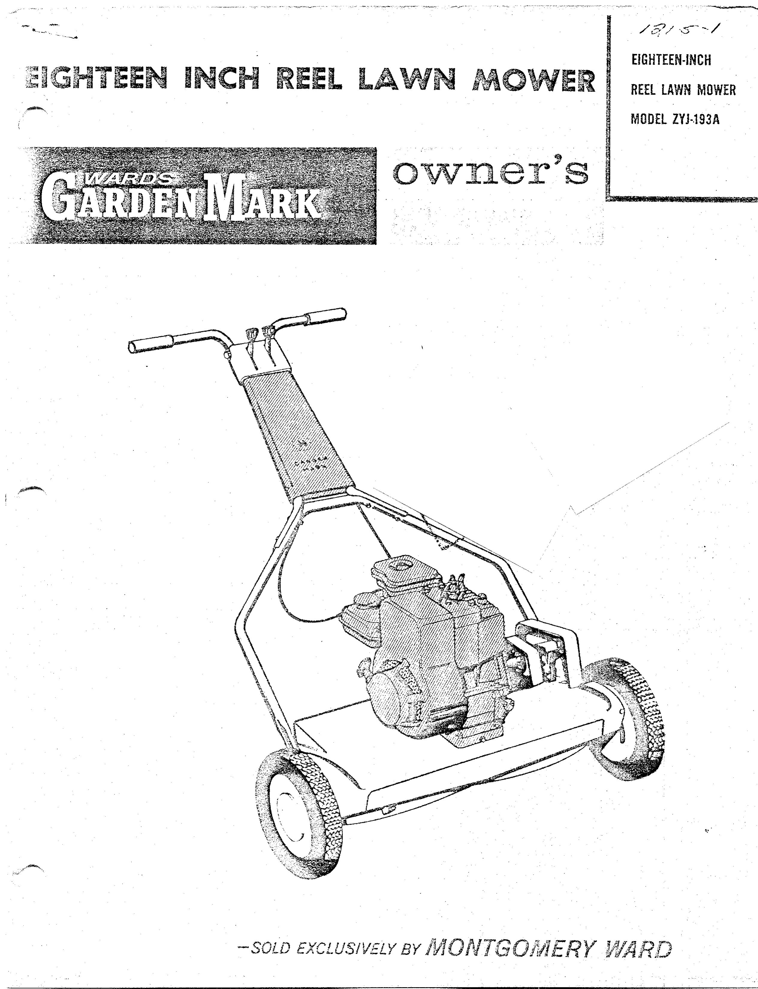 Montgomery Ward ZYJ-193A Lawn Mower User Manual