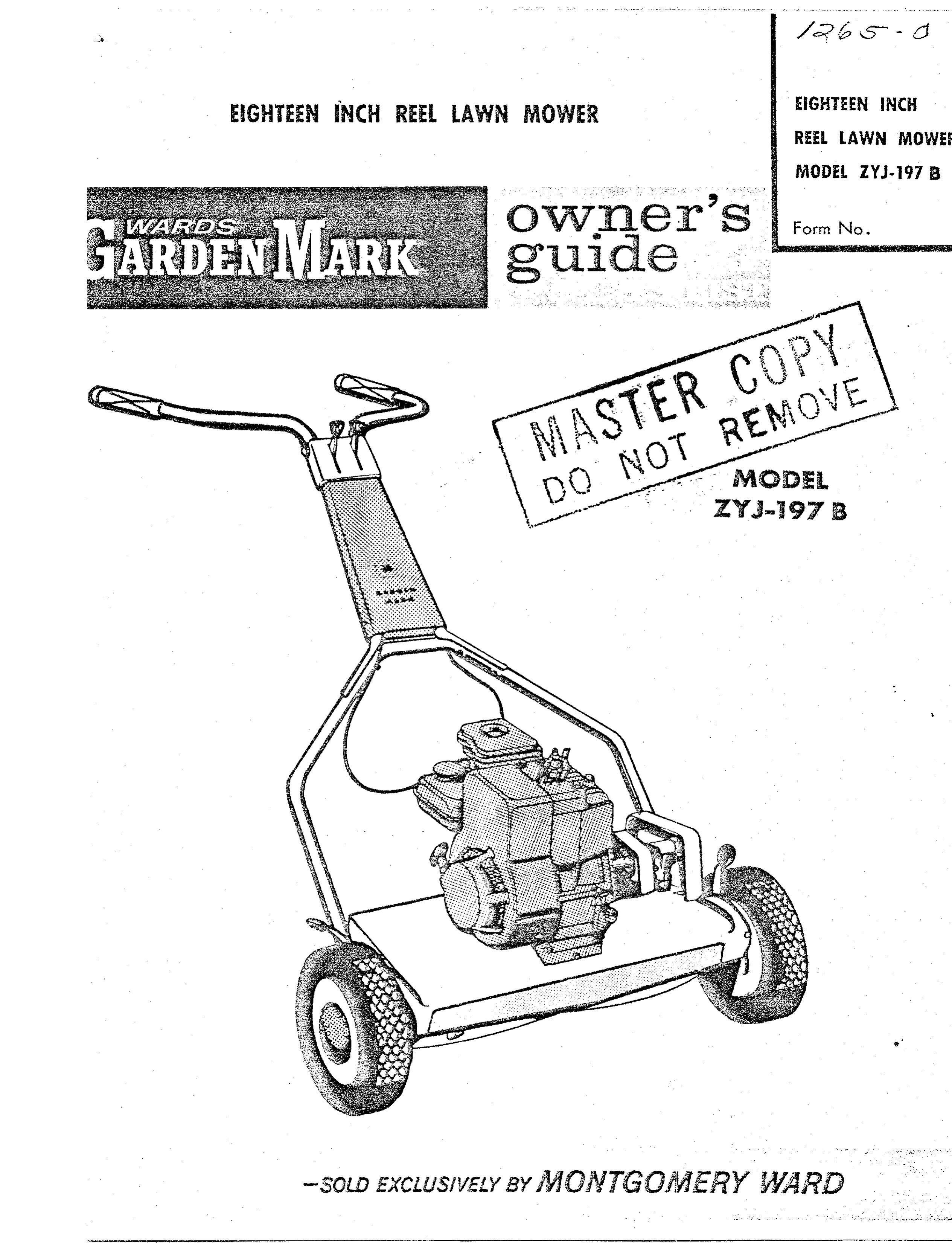 Montgomery Ward ZYJ-197 B Lawn Mower User Manual