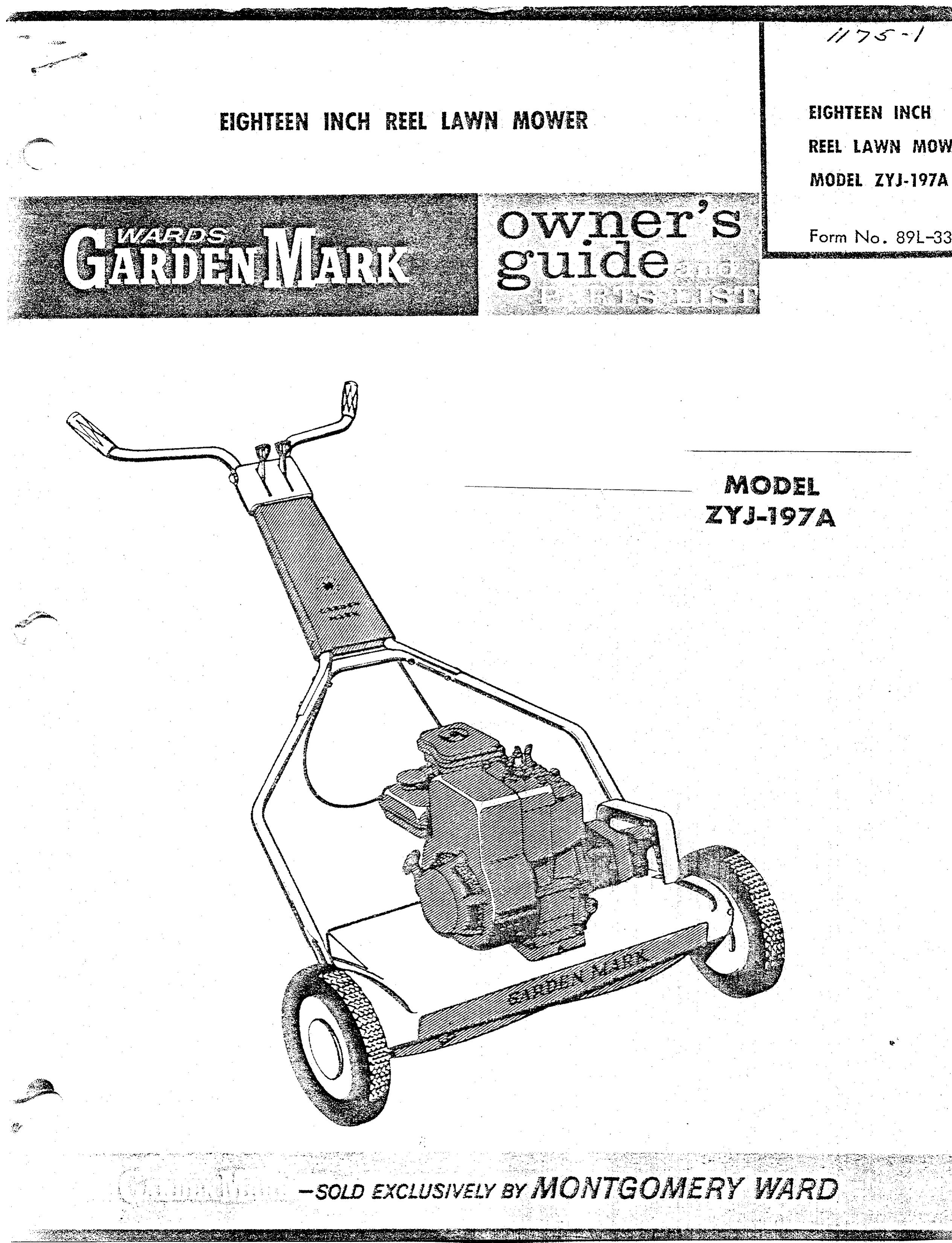 Montgomery Ward ZYJ-197A Lawn Mower User Manual