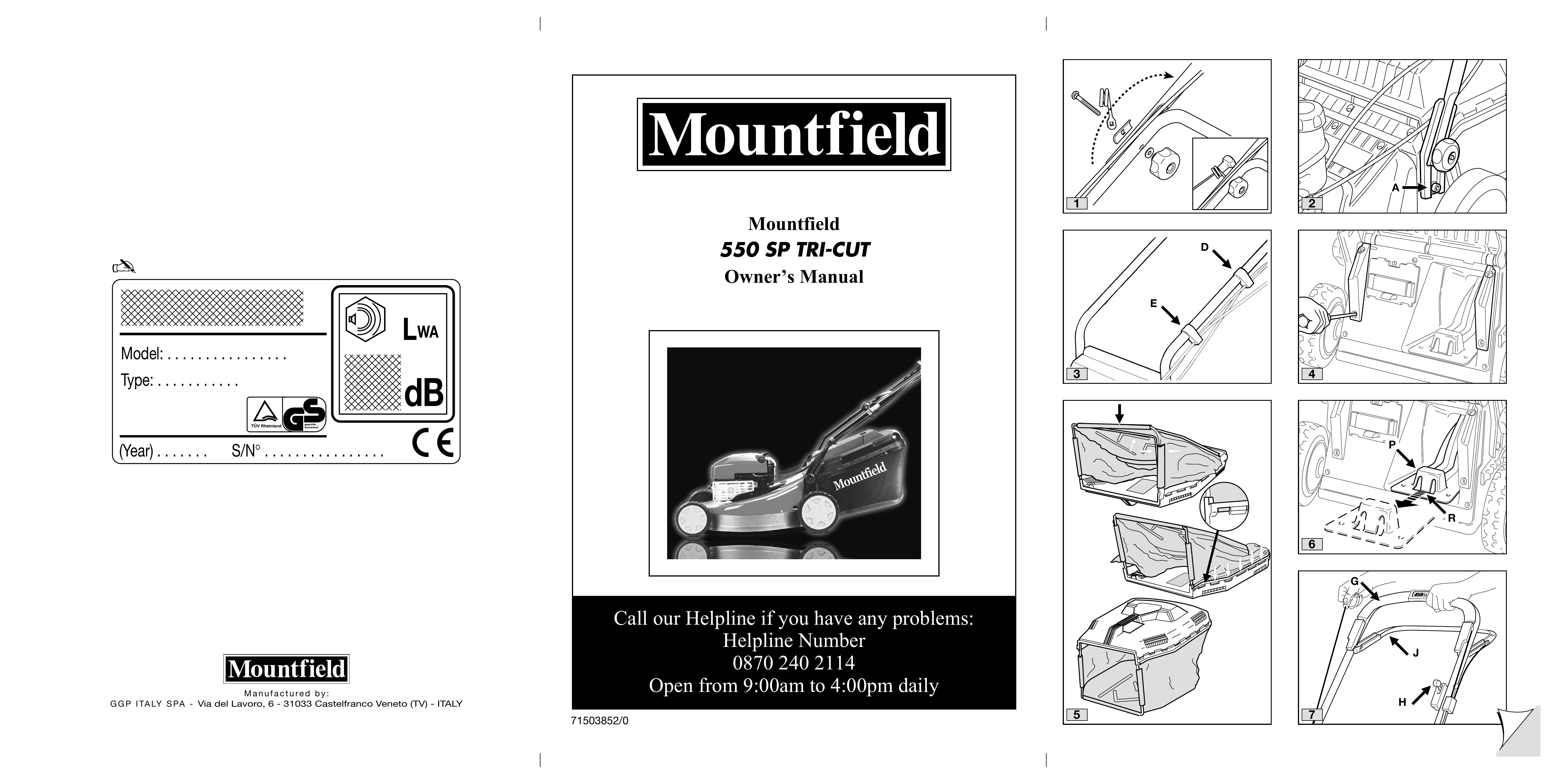 Mountfield 550 SP Lawn Mower User Manual