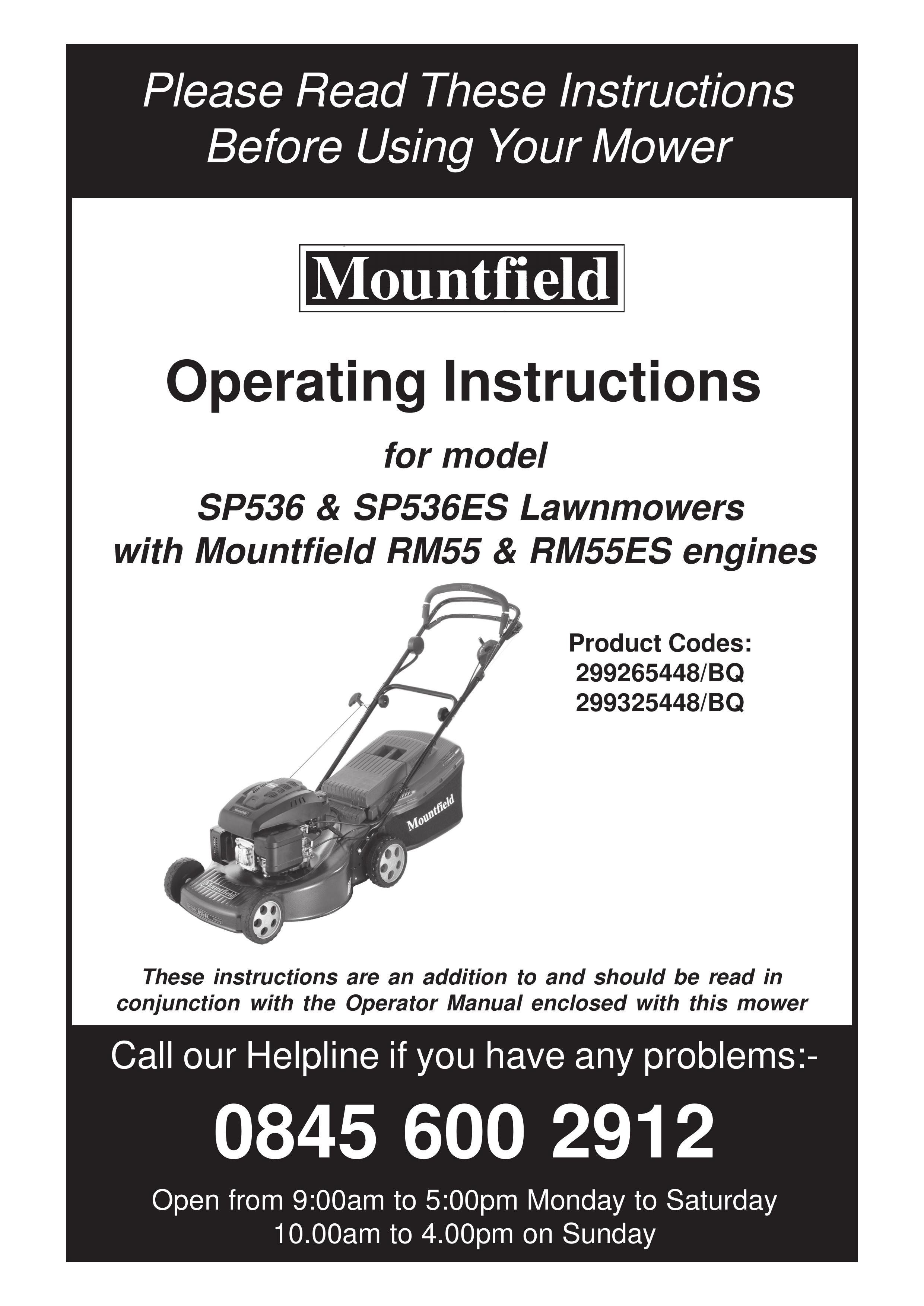 Mountfield SP536 Lawn Mower User Manual