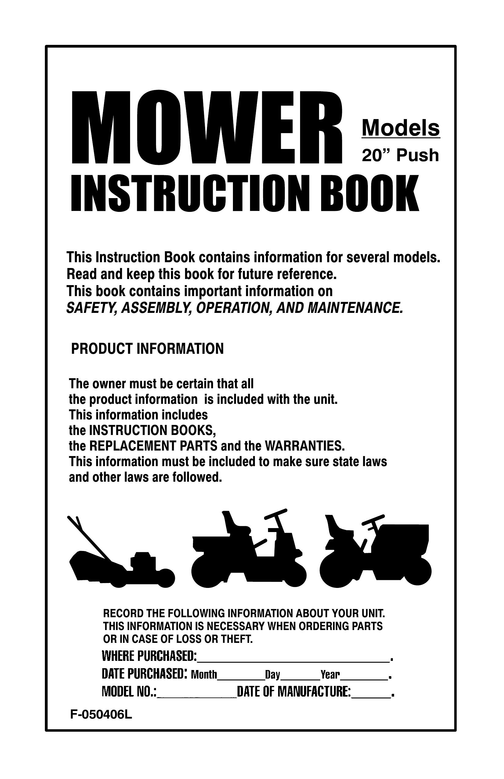 Murray 20-inch Push Lawn Mower User Manual