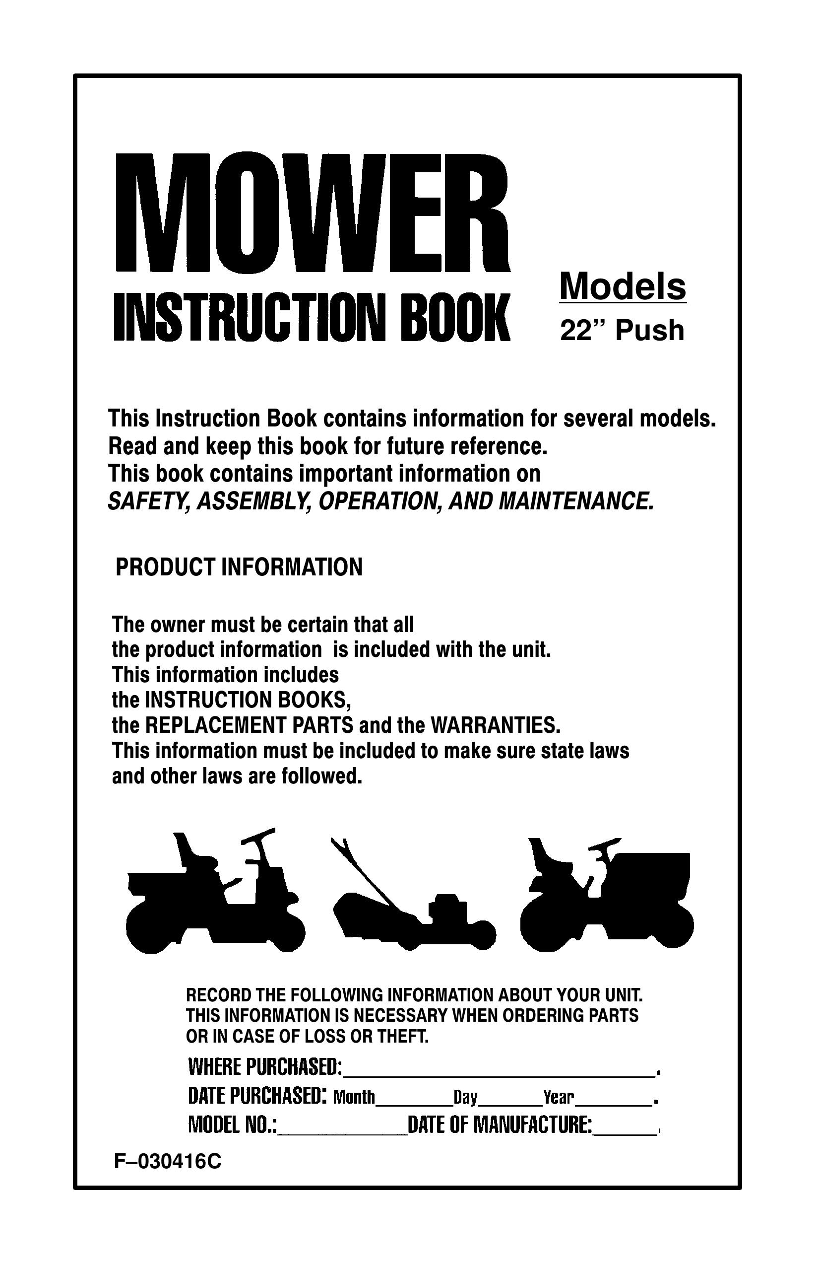 Murray 22" Push Lawn Mower User Manual