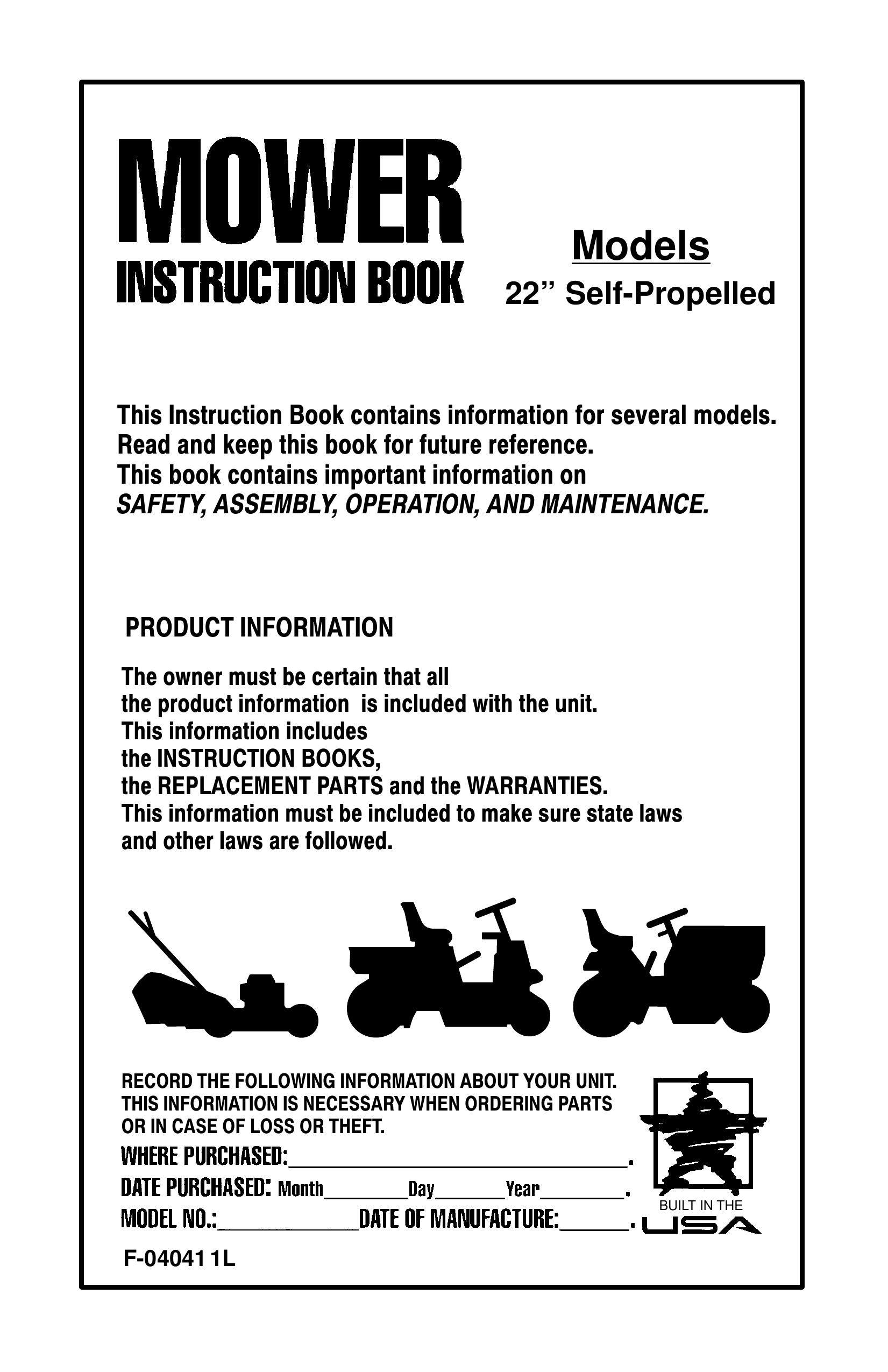 Murray 22" Self-Propelled Lawn Mower User Manual