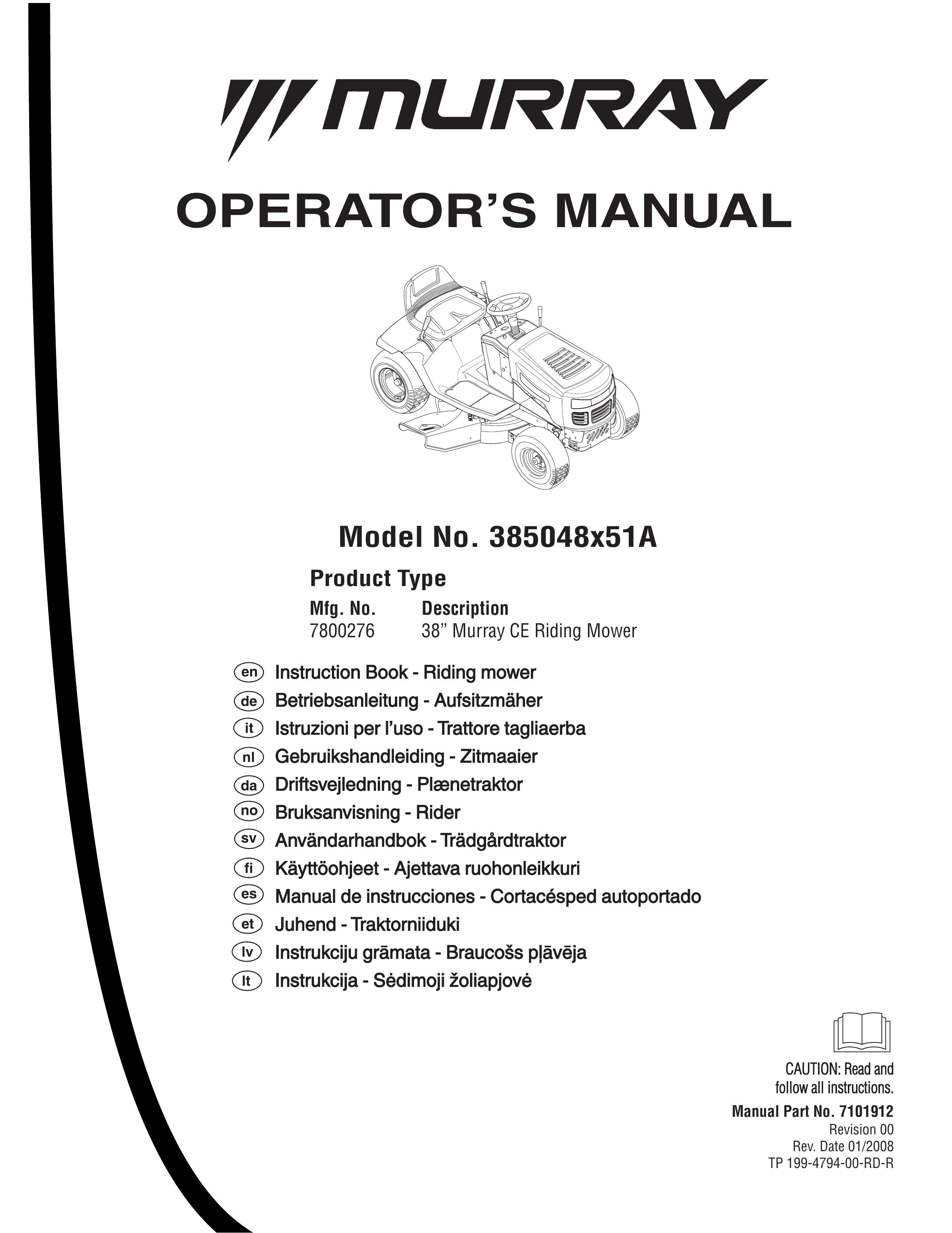 Murray 385048x51A Lawn Mower User Manual