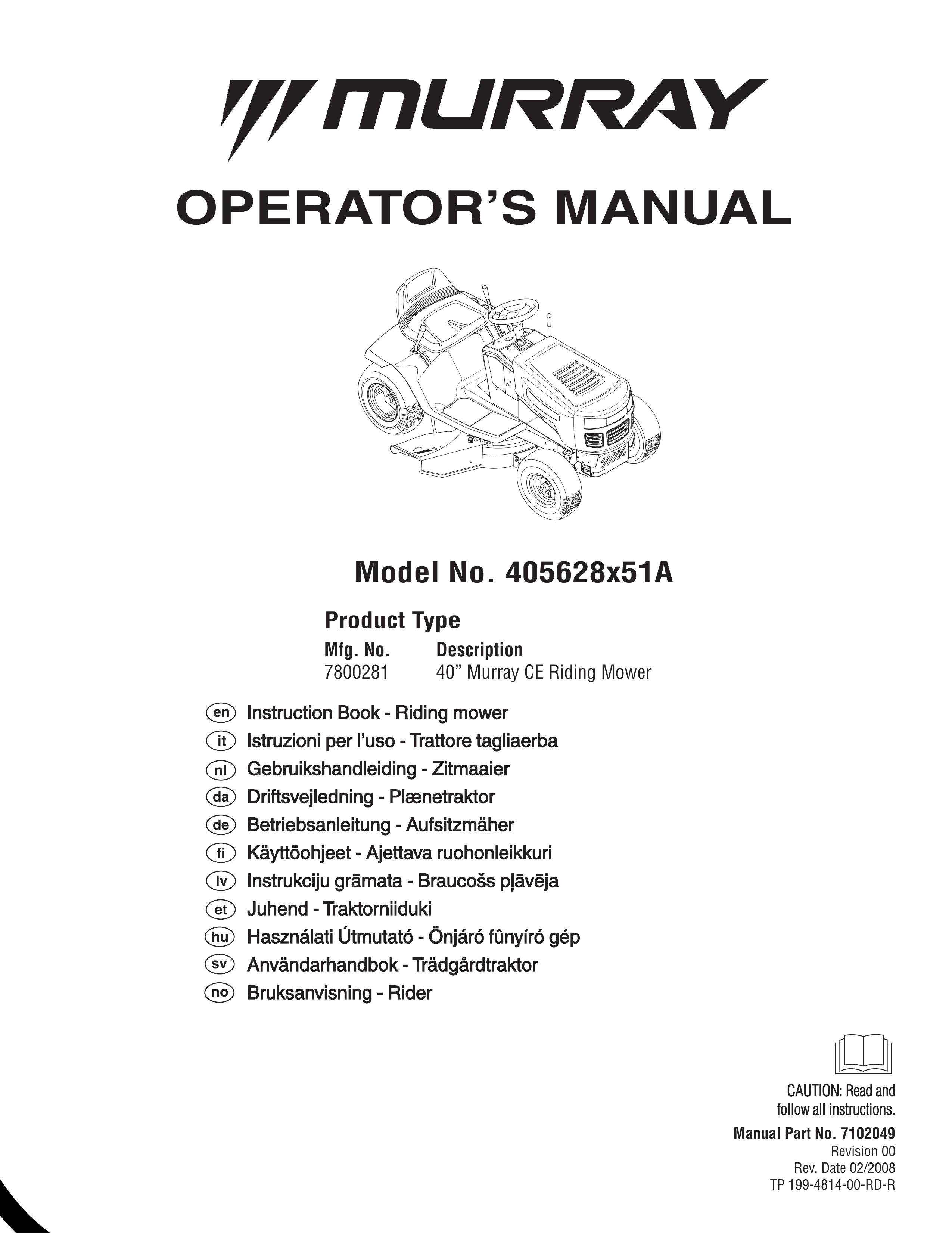 Murray 405628x51A Lawn Mower User Manual