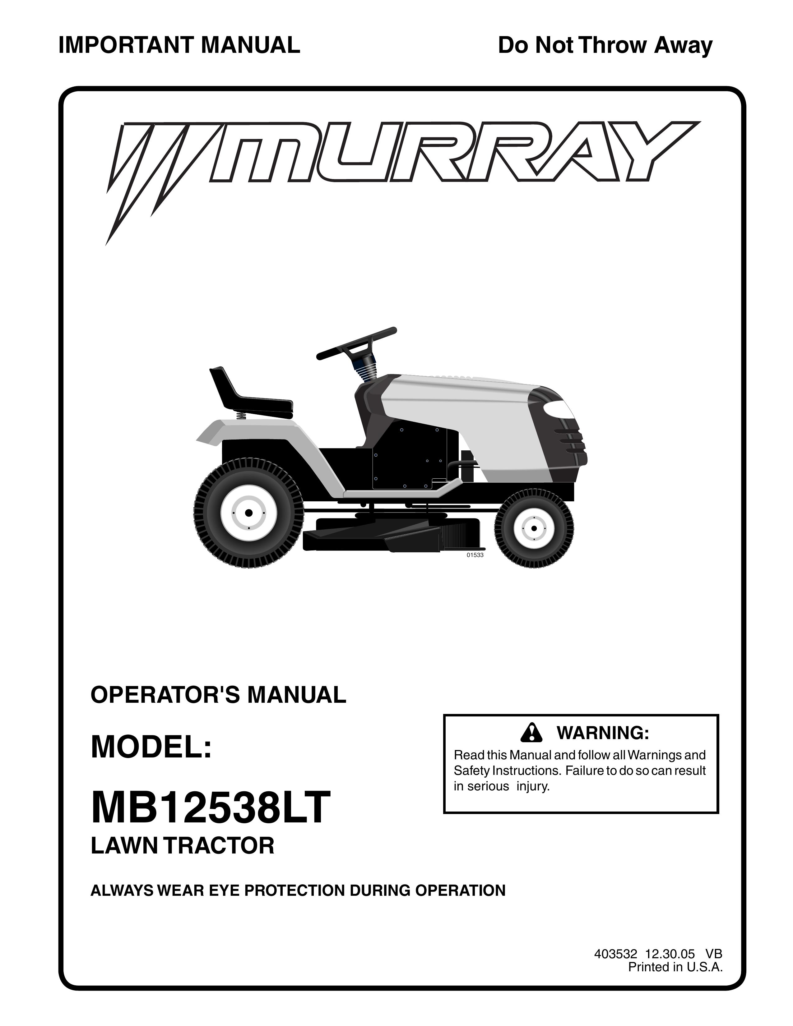 Murray MB12538LT Lawn Mower User Manual