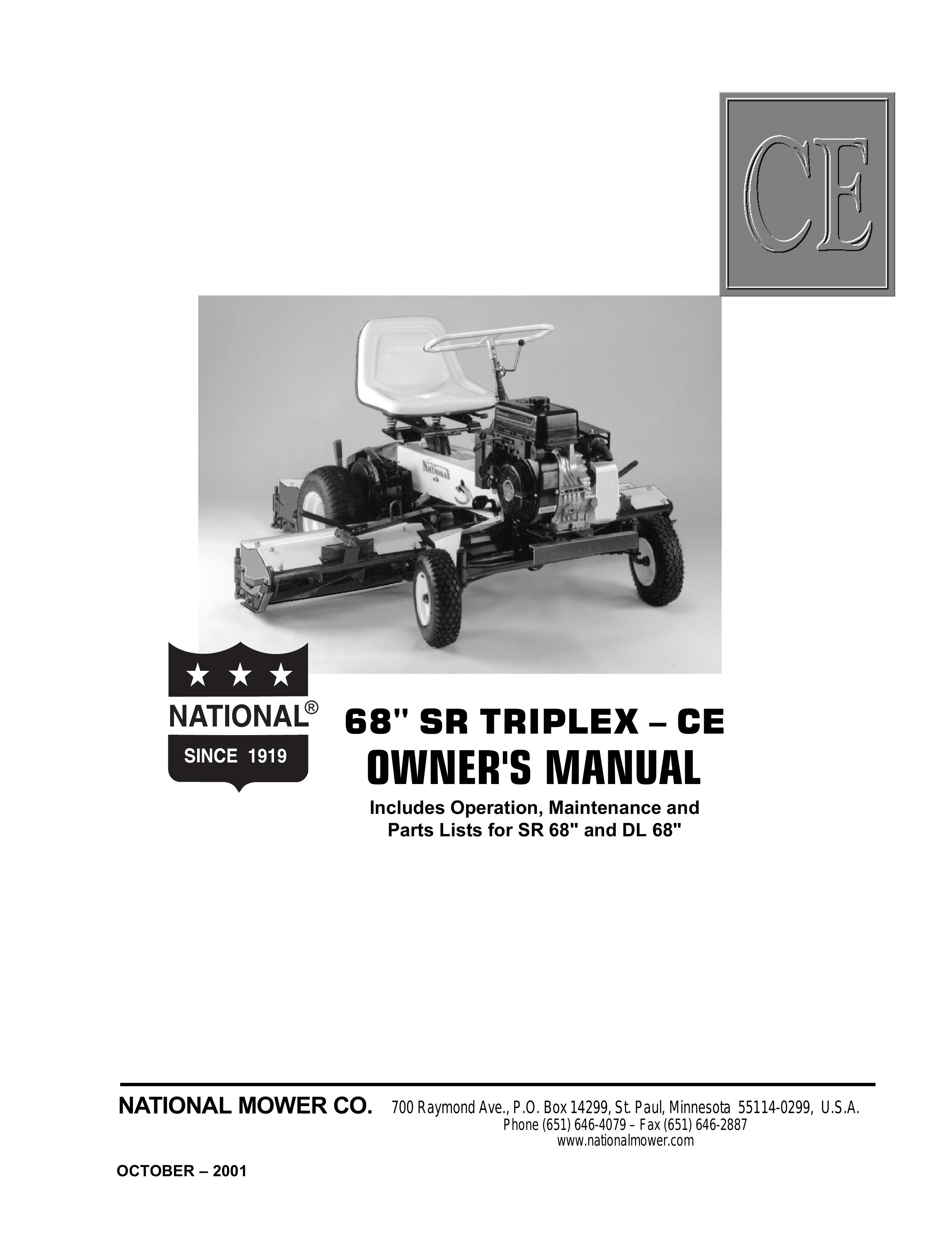National Mower SR 68" Lawn Mower User Manual