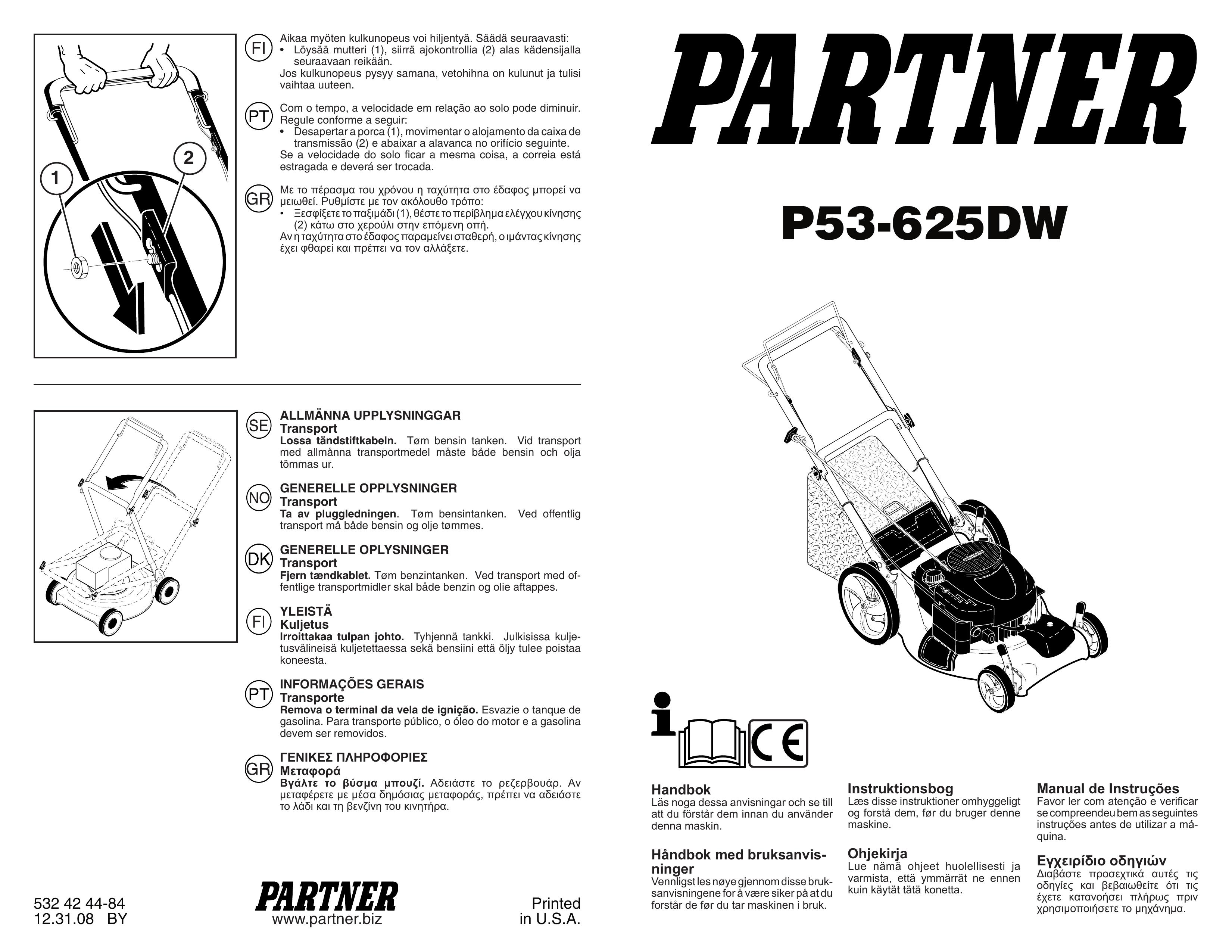 Partner Tech P53-625DW Lawn Mower User Manual