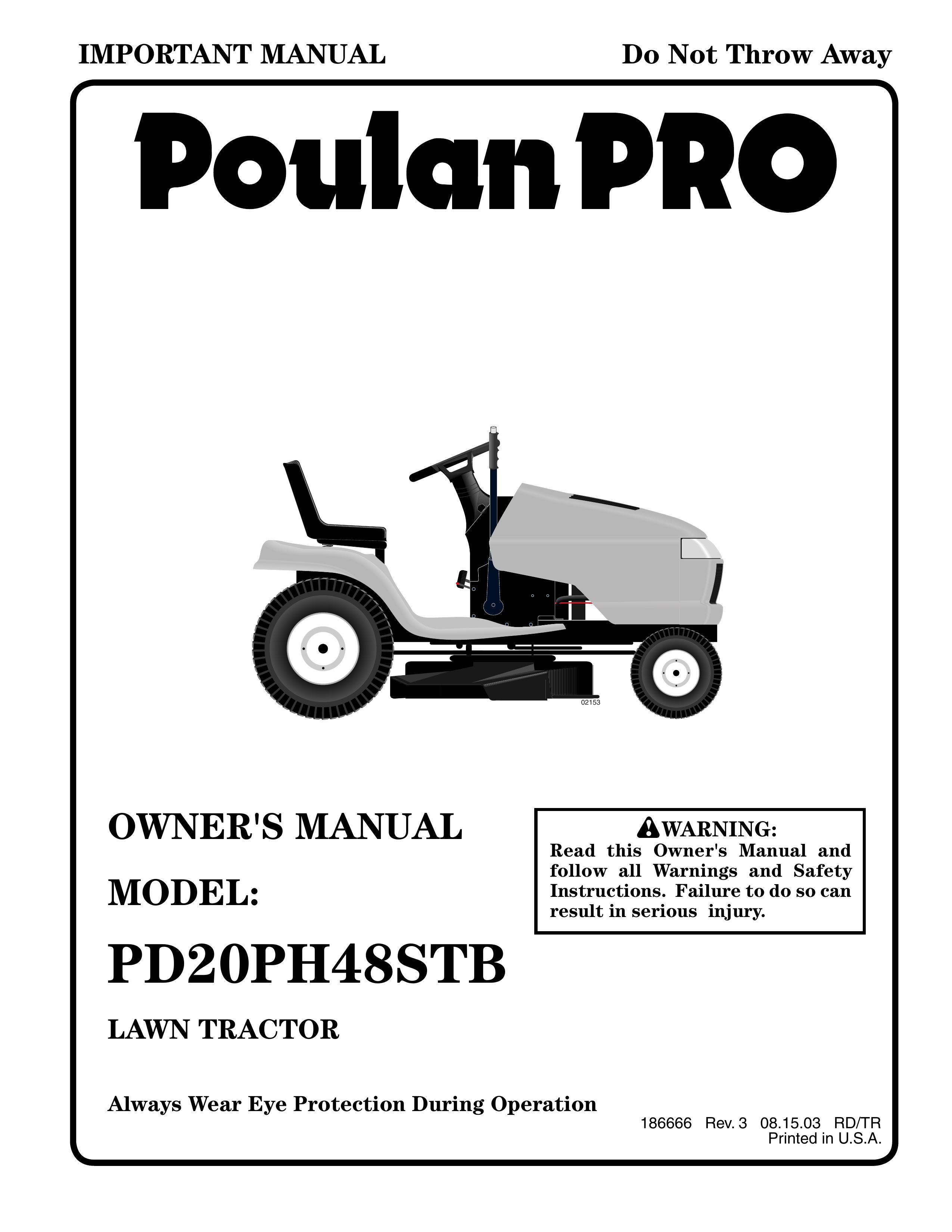 Poulan 02153 Lawn Mower User Manual