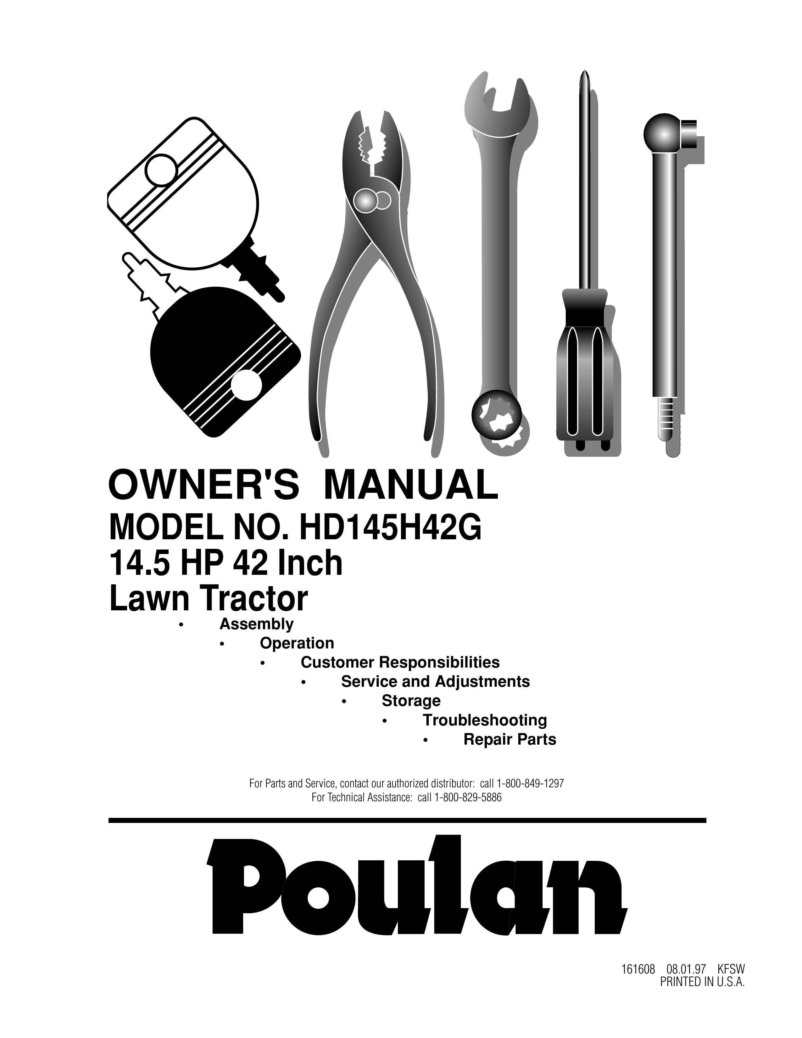 Poulan 161608 Lawn Mower User Manual