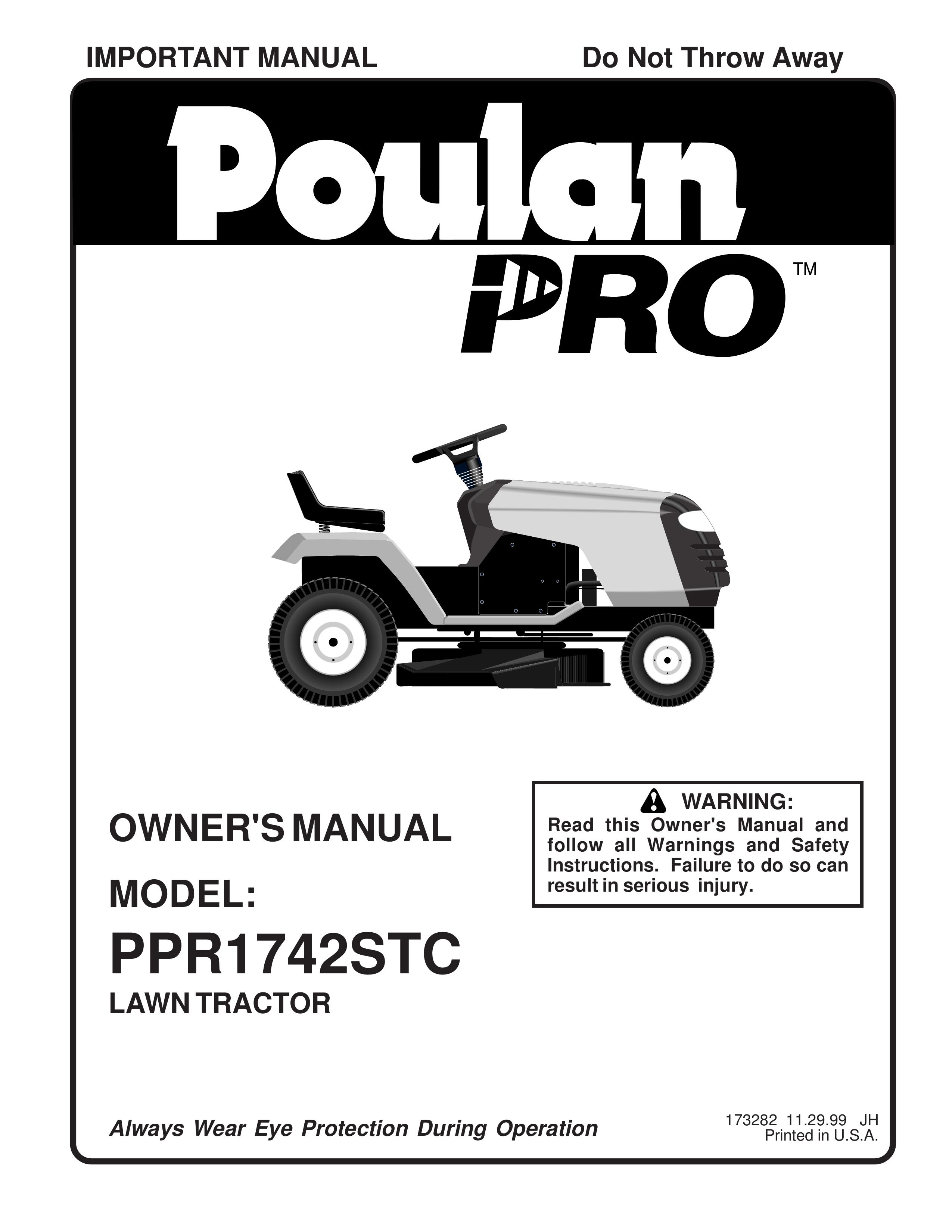 Poulan 173282 Lawn Mower User Manual