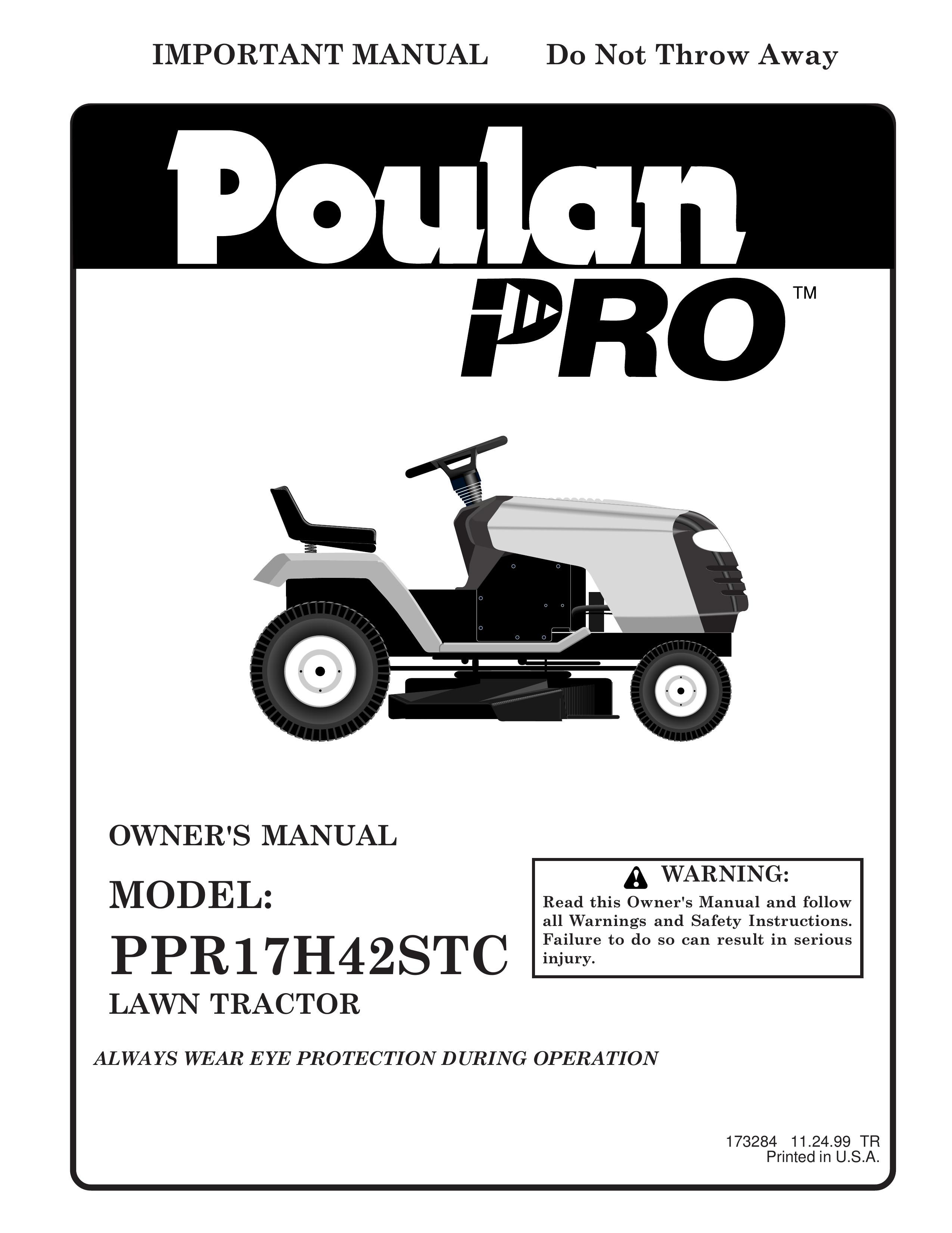 Poulan 173284 Lawn Mower User Manual