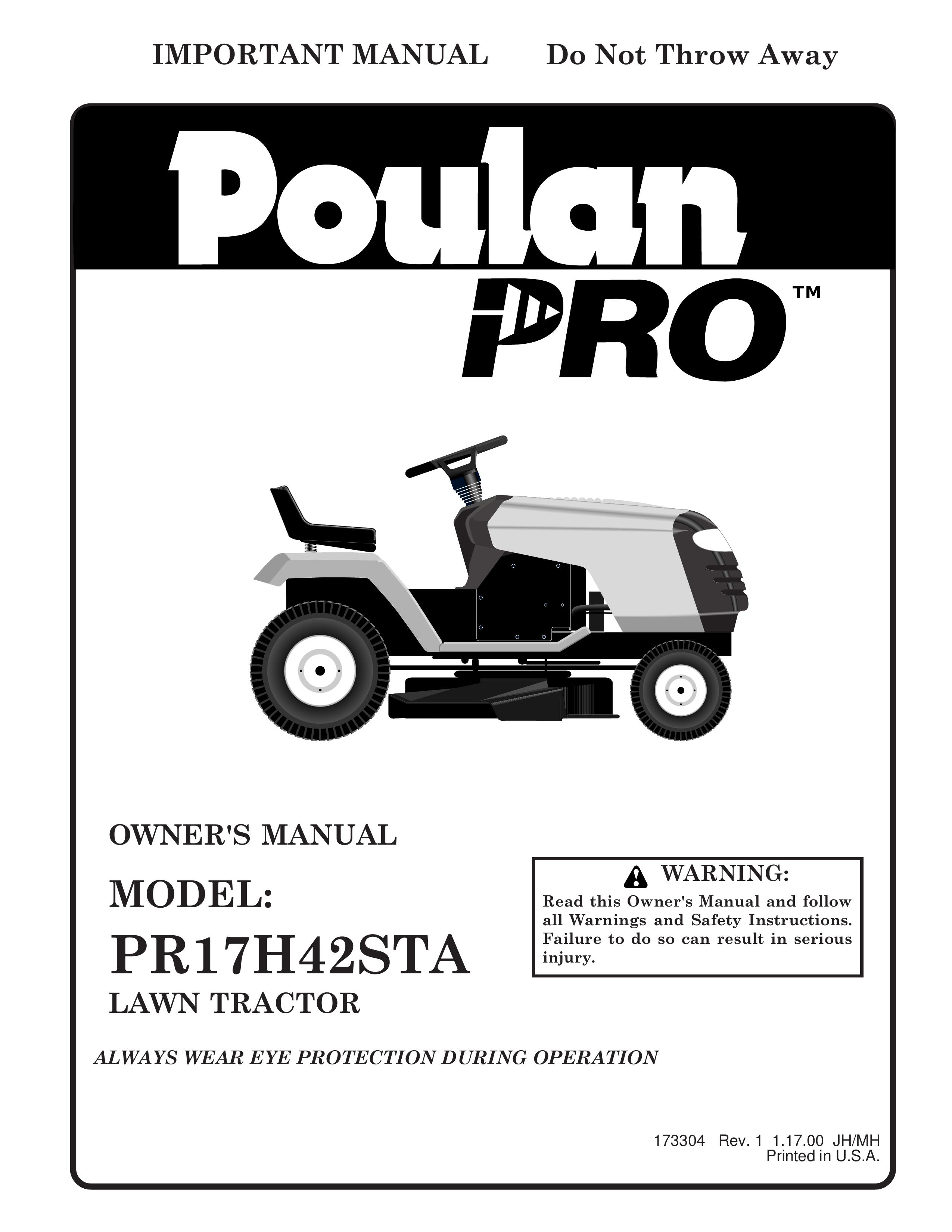Poulan 173304 Lawn Mower User Manual