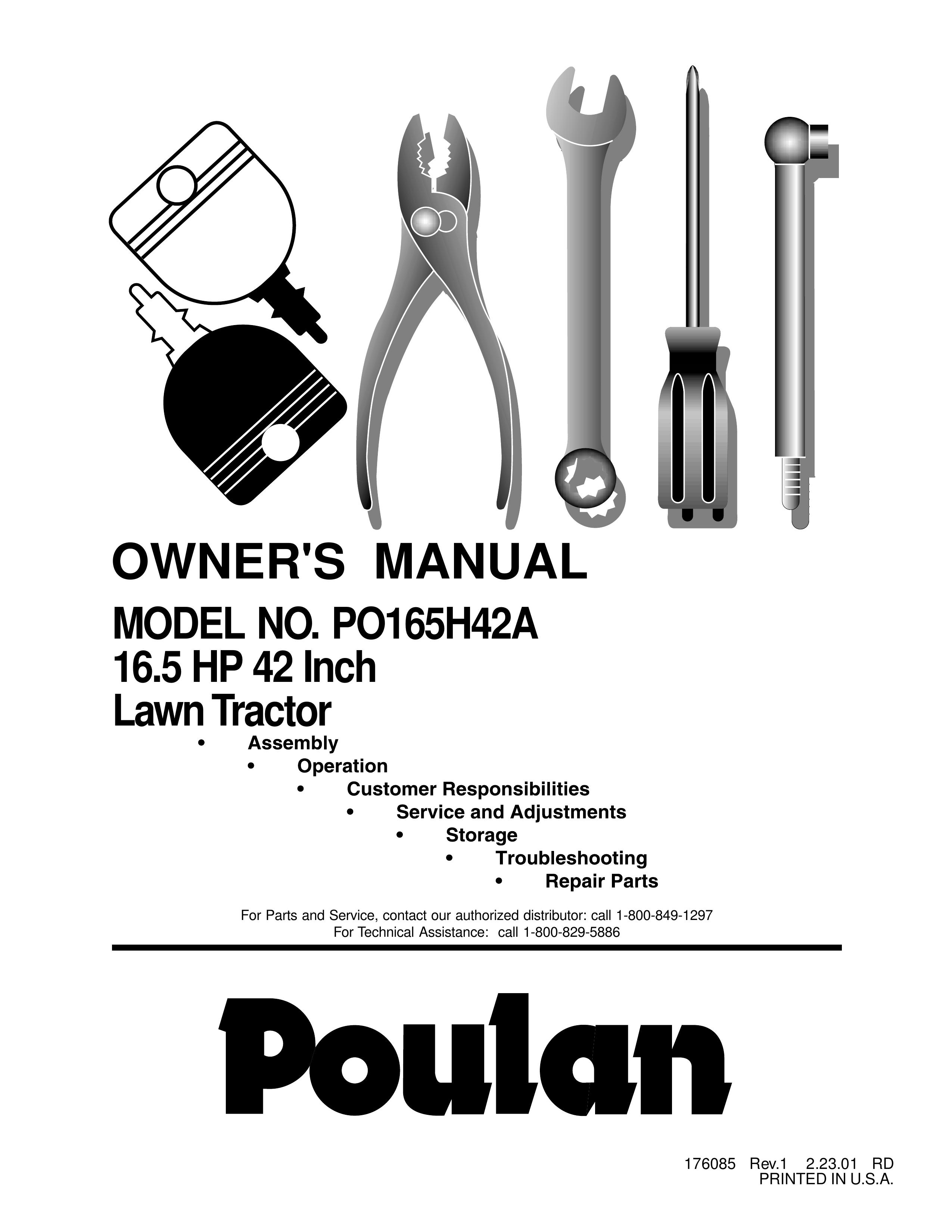 Poulan 176085 Lawn Mower User Manual