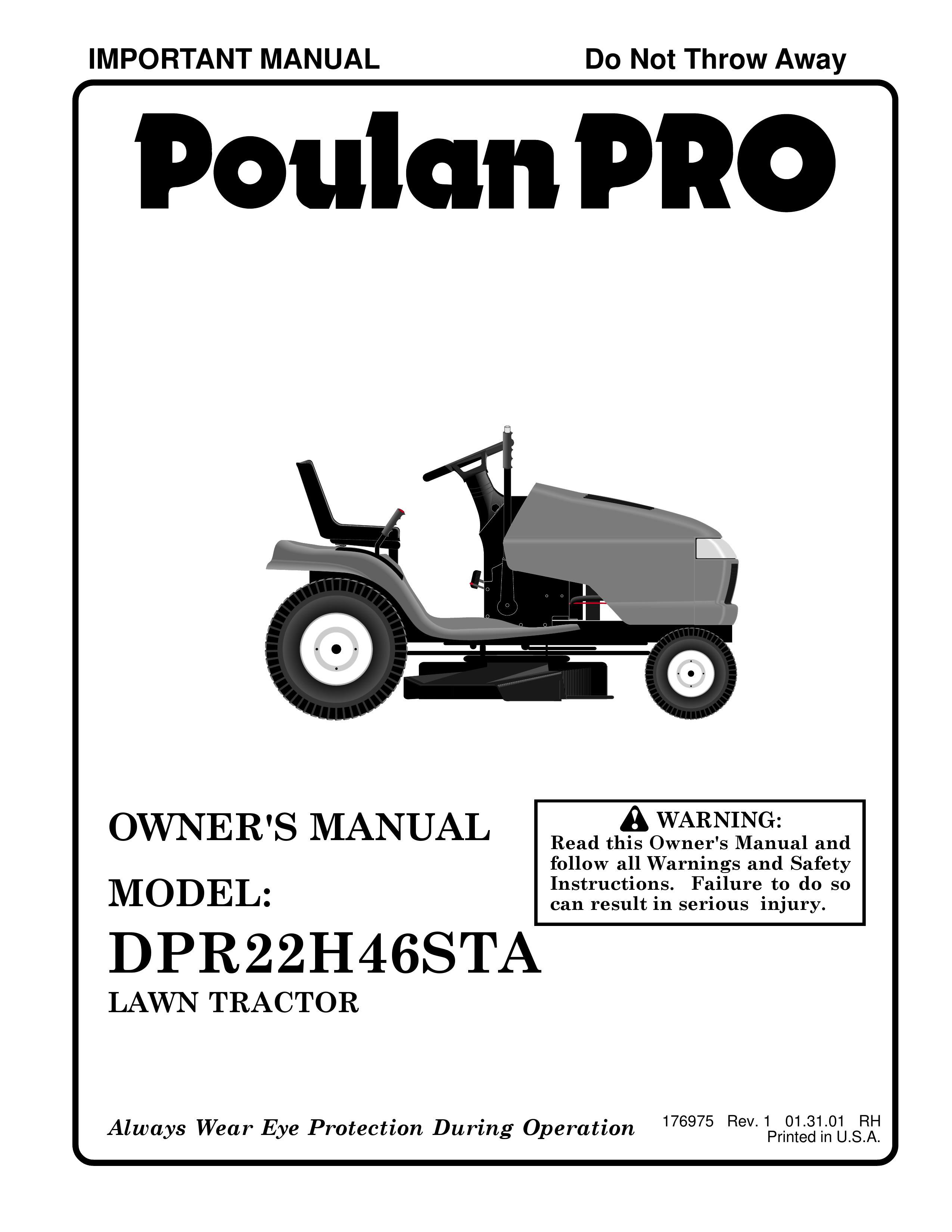 Poulan 176975 Lawn Mower User Manual