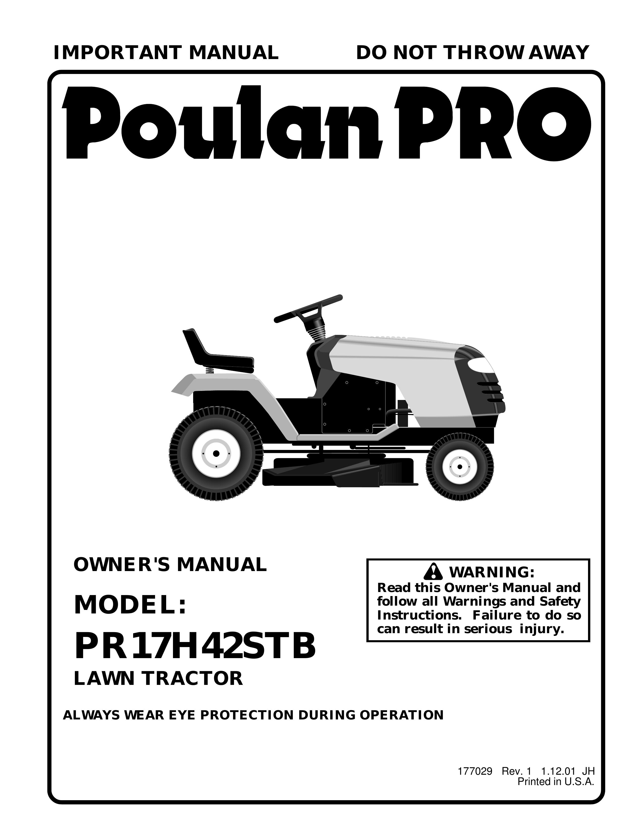Poulan 177029 Lawn Mower User Manual