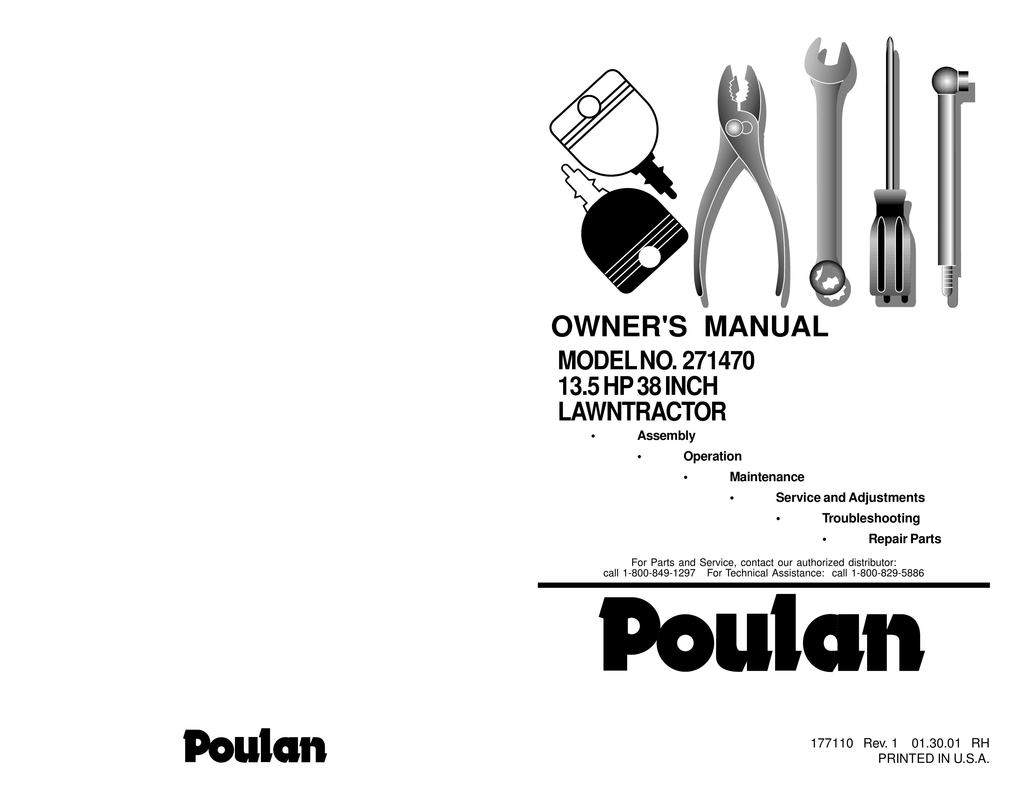 Poulan 177110 Lawn Mower User Manual