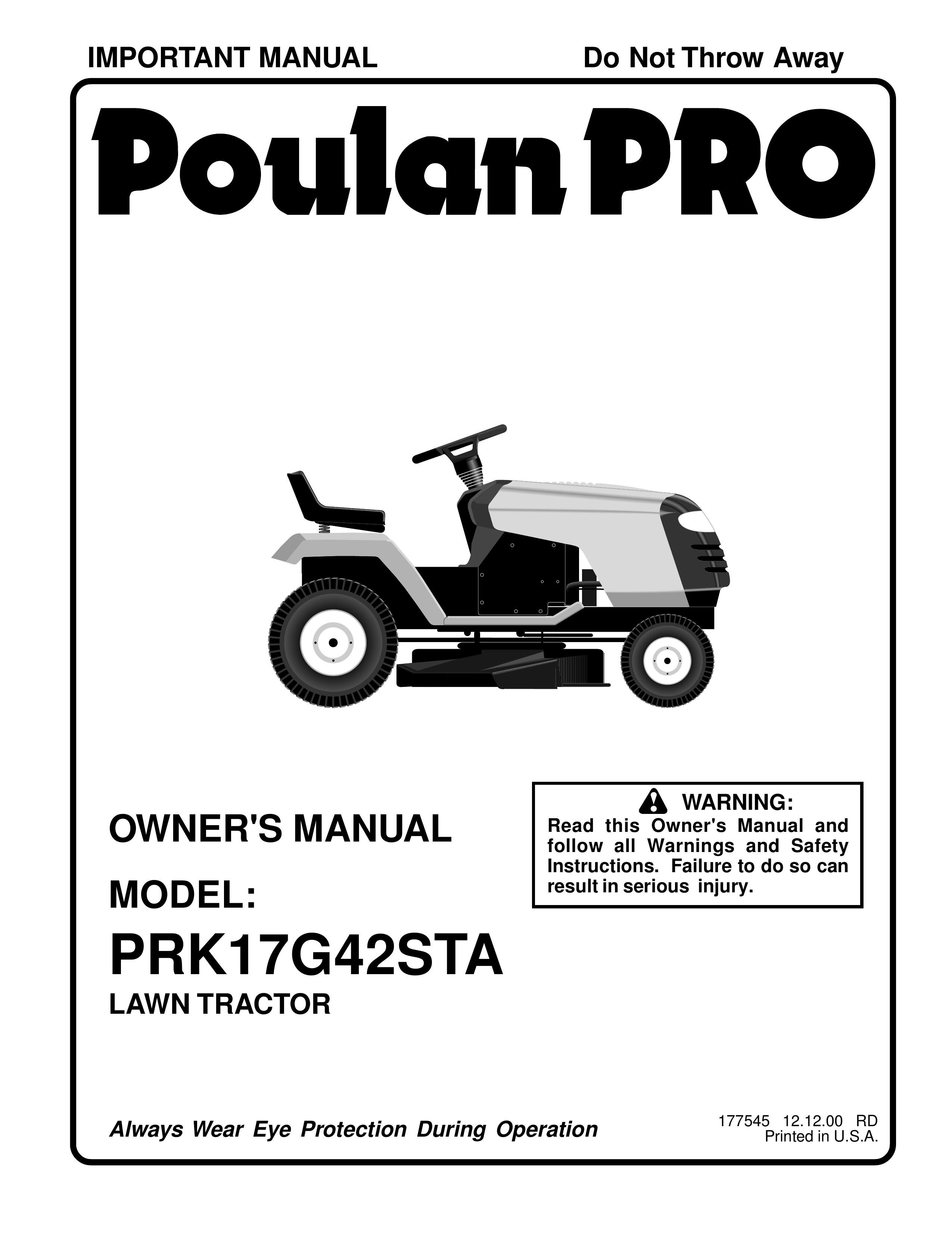 Poulan 177545 Lawn Mower User Manual