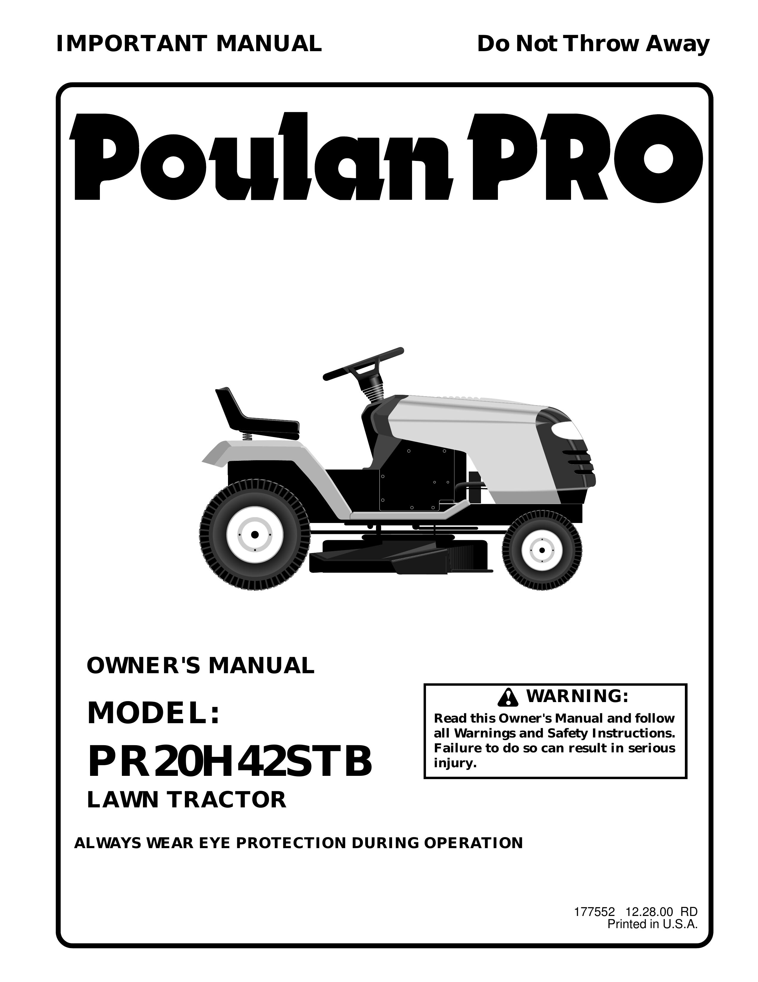 Poulan 177552 Lawn Mower User Manual