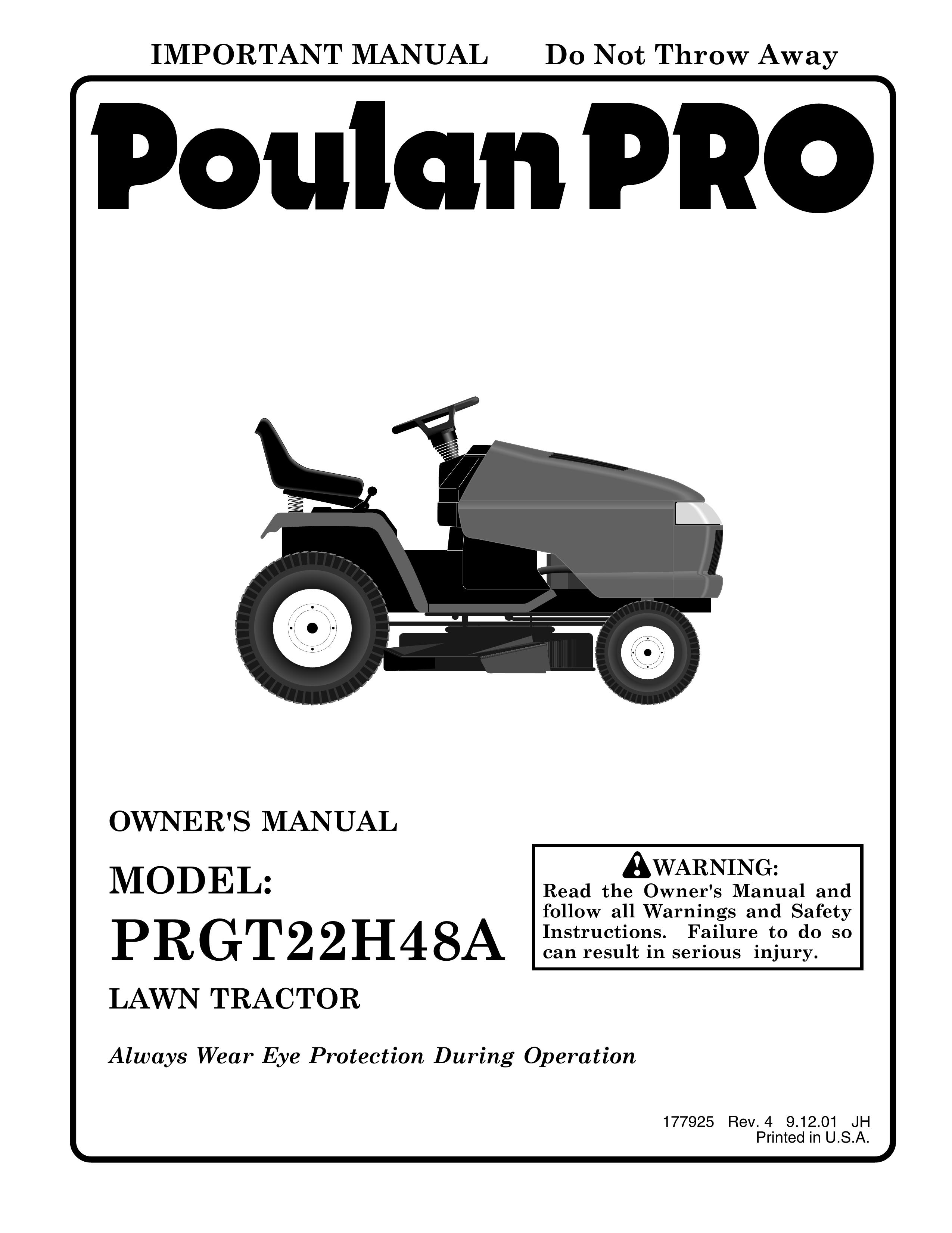 Poulan 177925 Lawn Mower User Manual