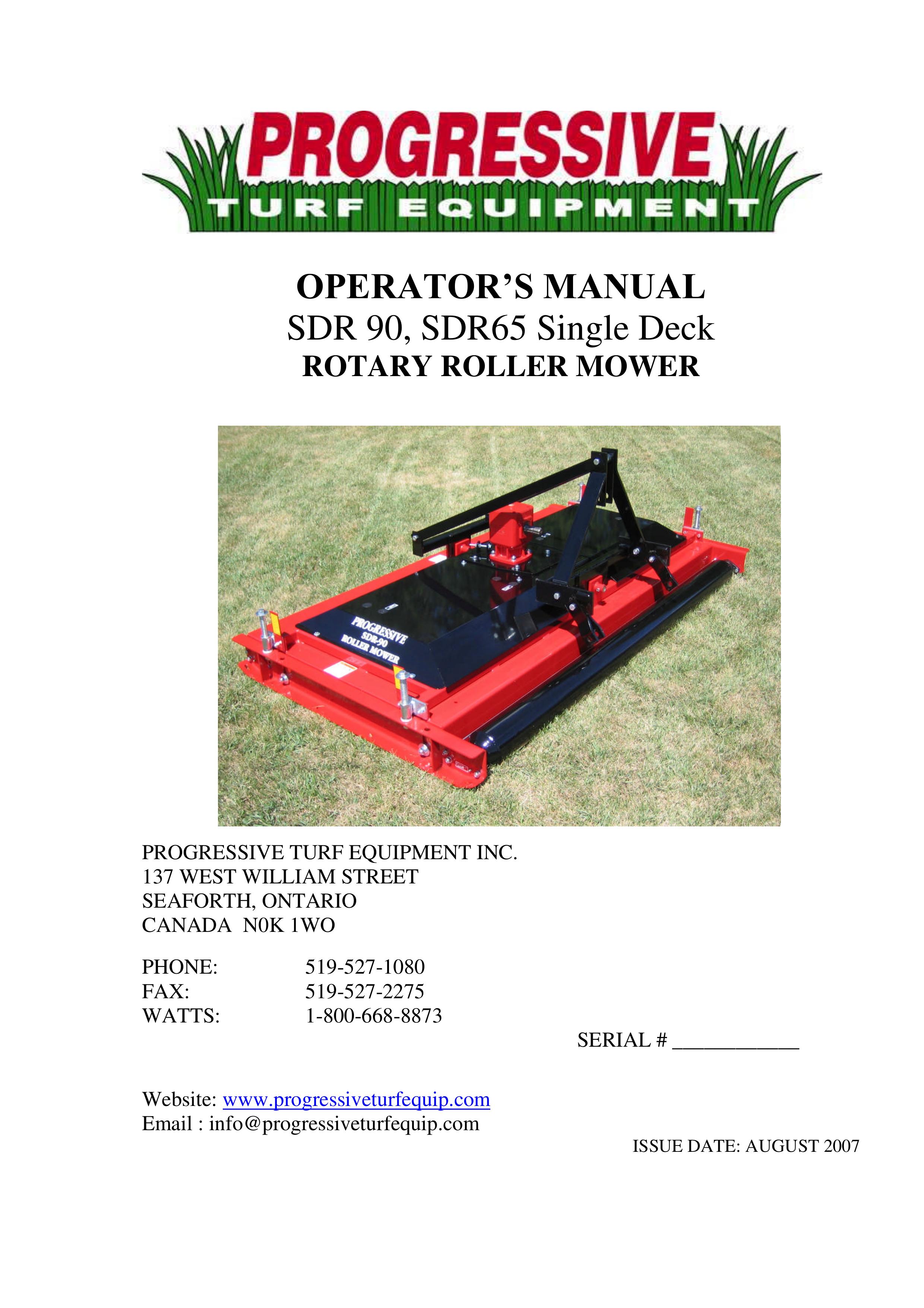 Progressive Turf Equipment SDR 90 Lawn Mower User Manual