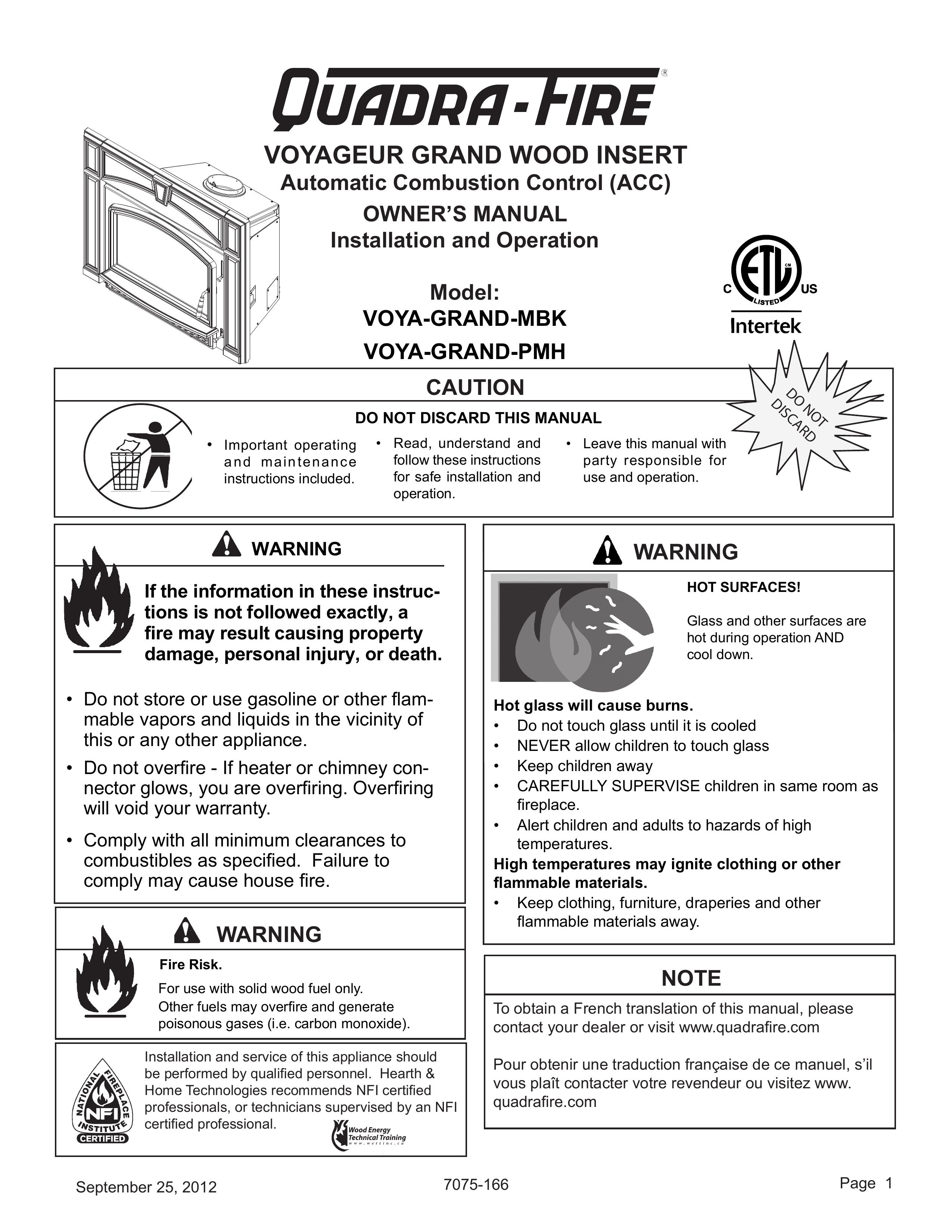 Radware VOYA-GRAND-MBK Lawn Mower User Manual