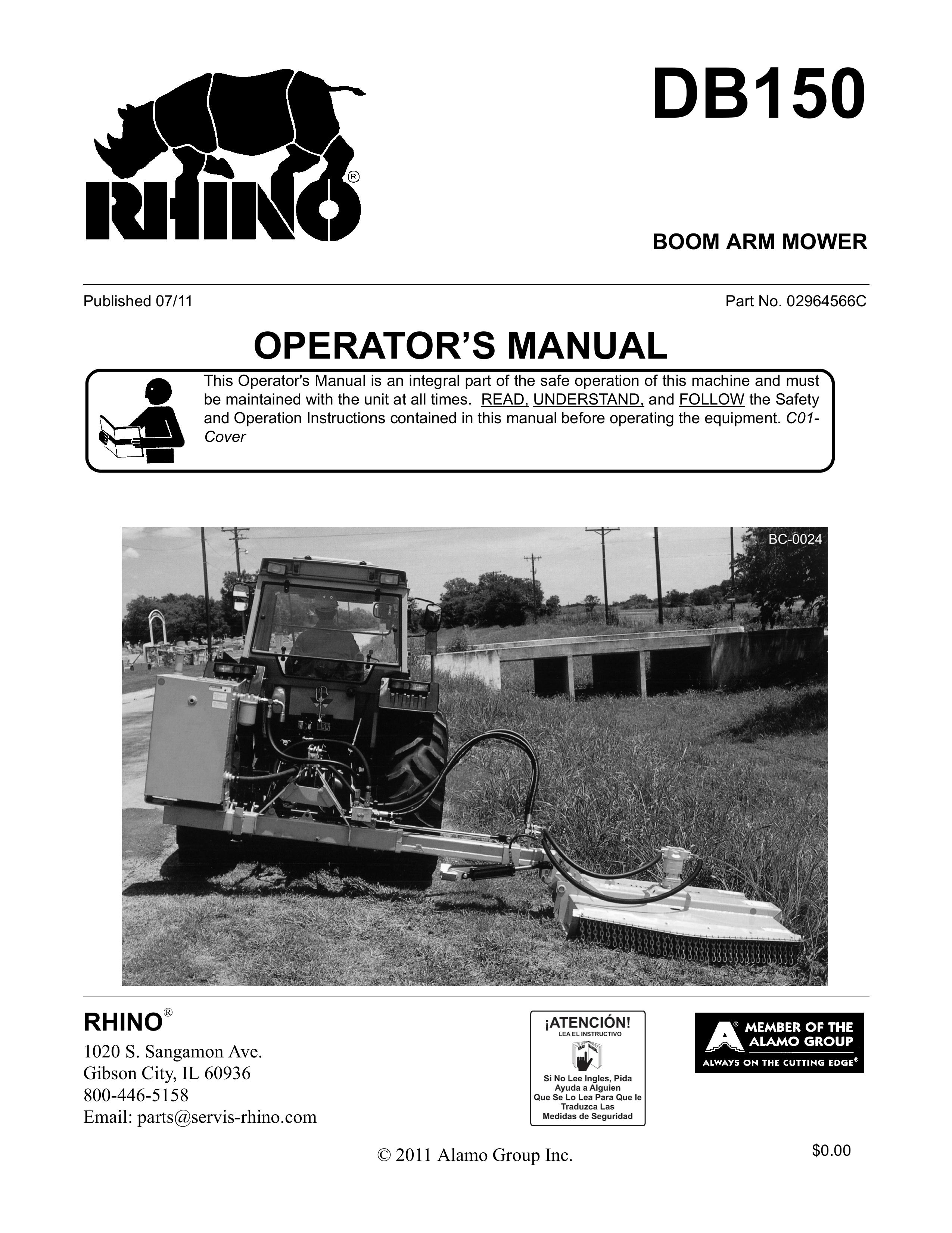 Rhino Mounts DB150 Lawn Mower User Manual