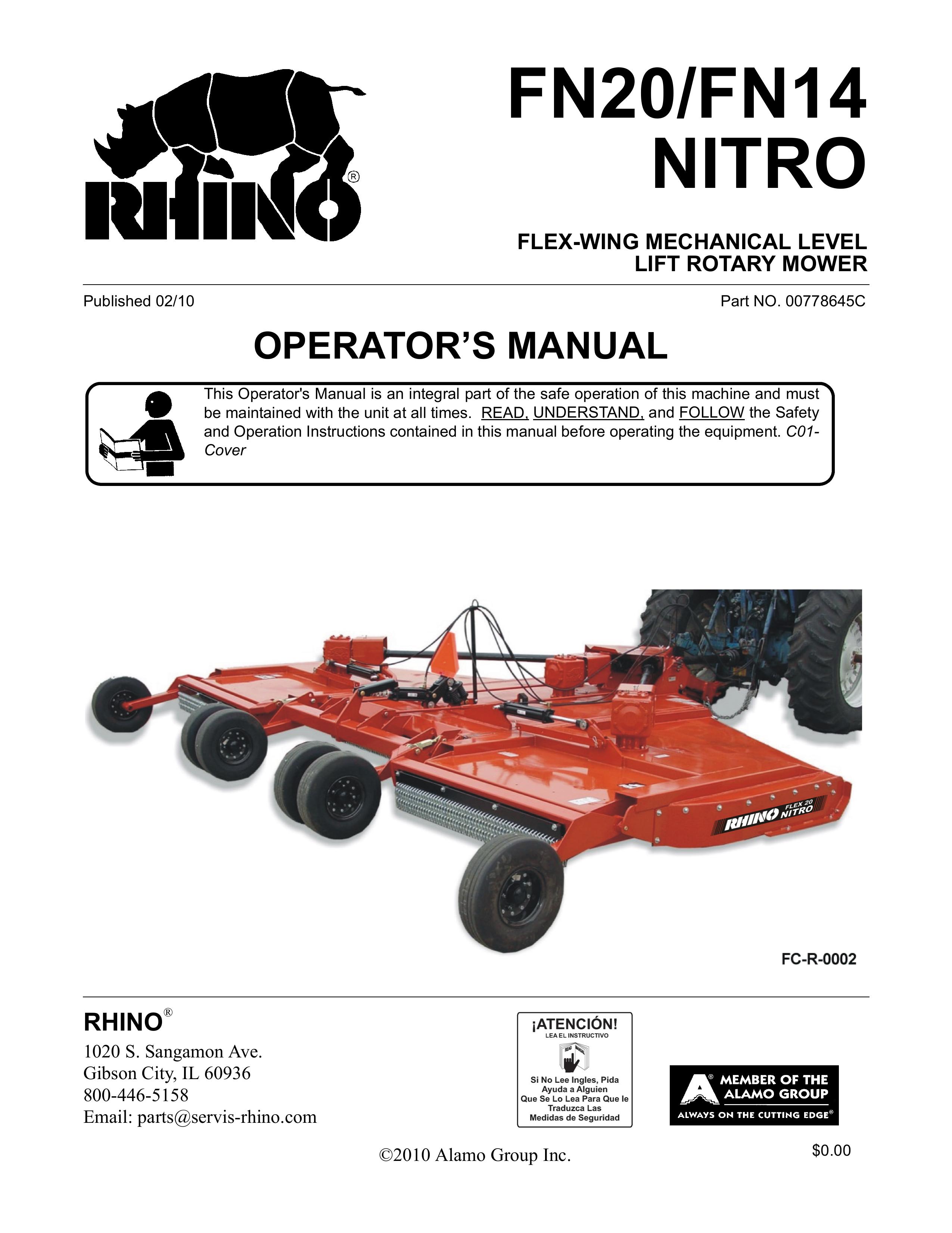 Rhino Mounts FN20 Lawn Mower User Manual