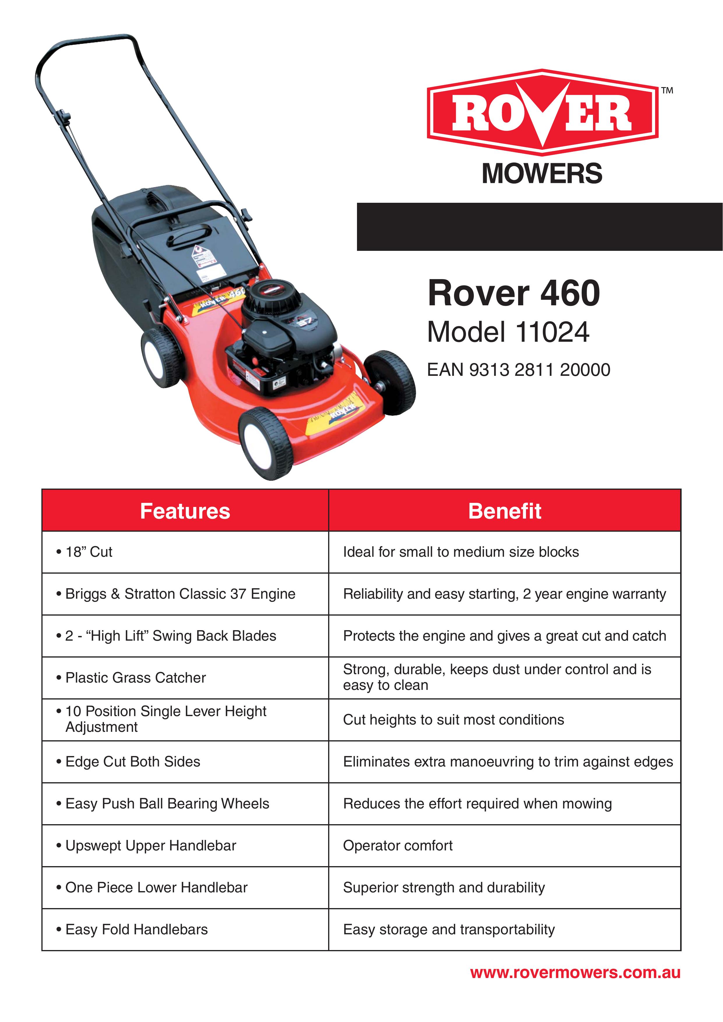 Rover 11024 Lawn Mower User Manual