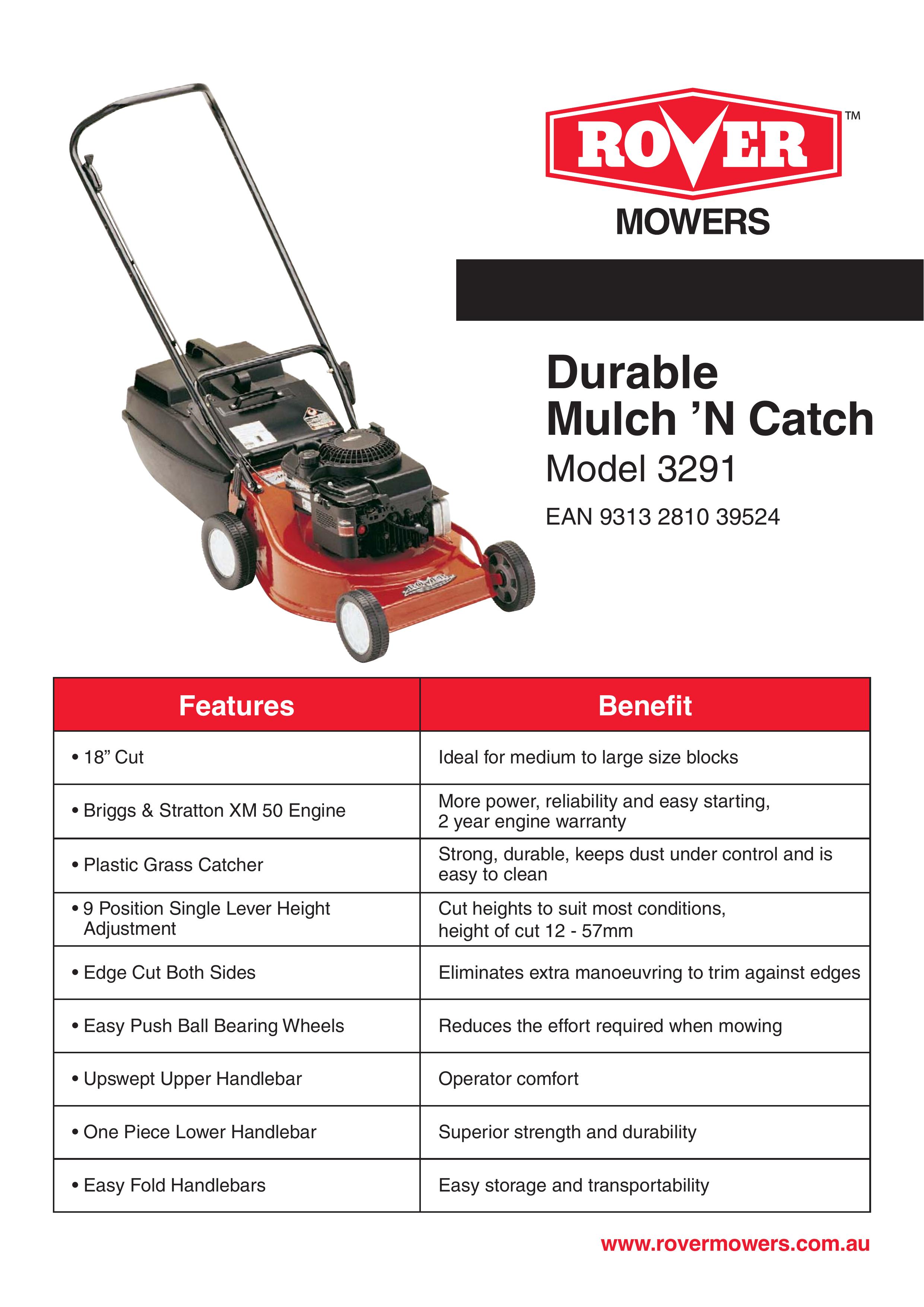 Rover 3291 Lawn Mower User Manual