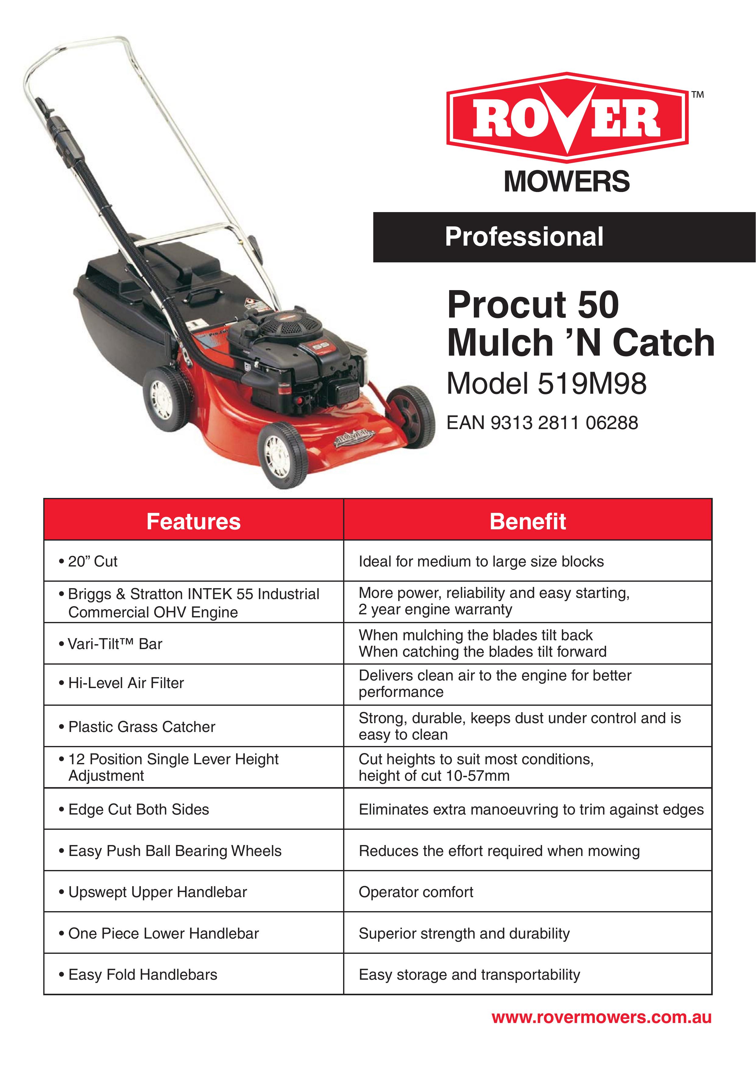 Rover 519M98 Lawn Mower User Manual