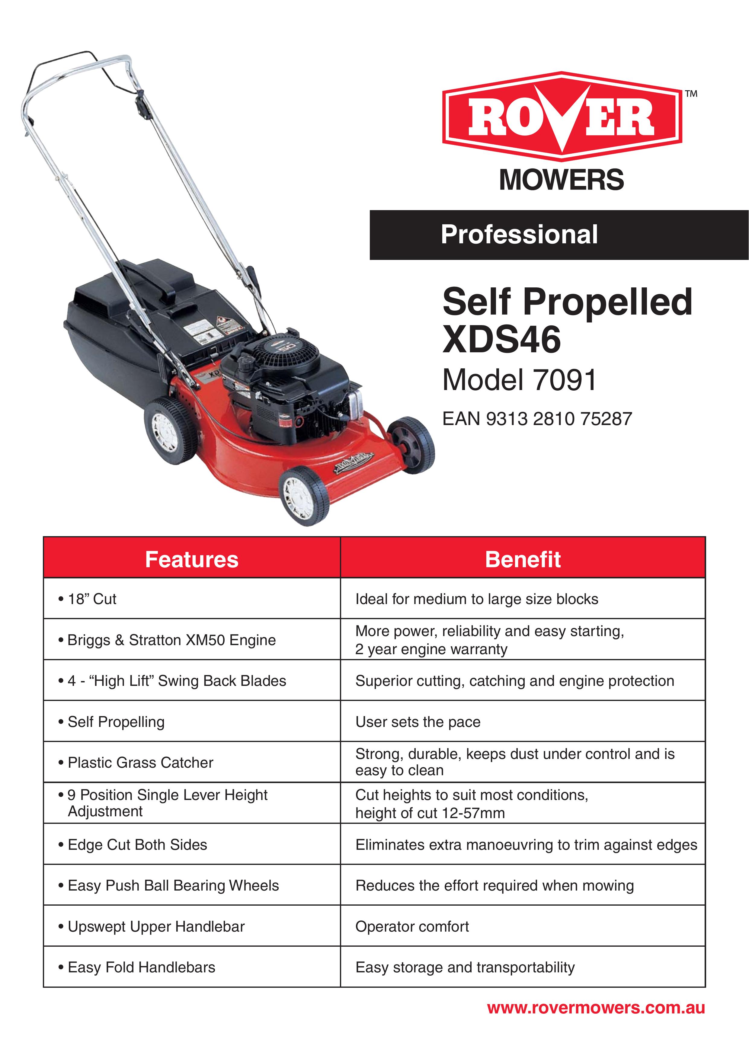 Rover 7091 Lawn Mower User Manual