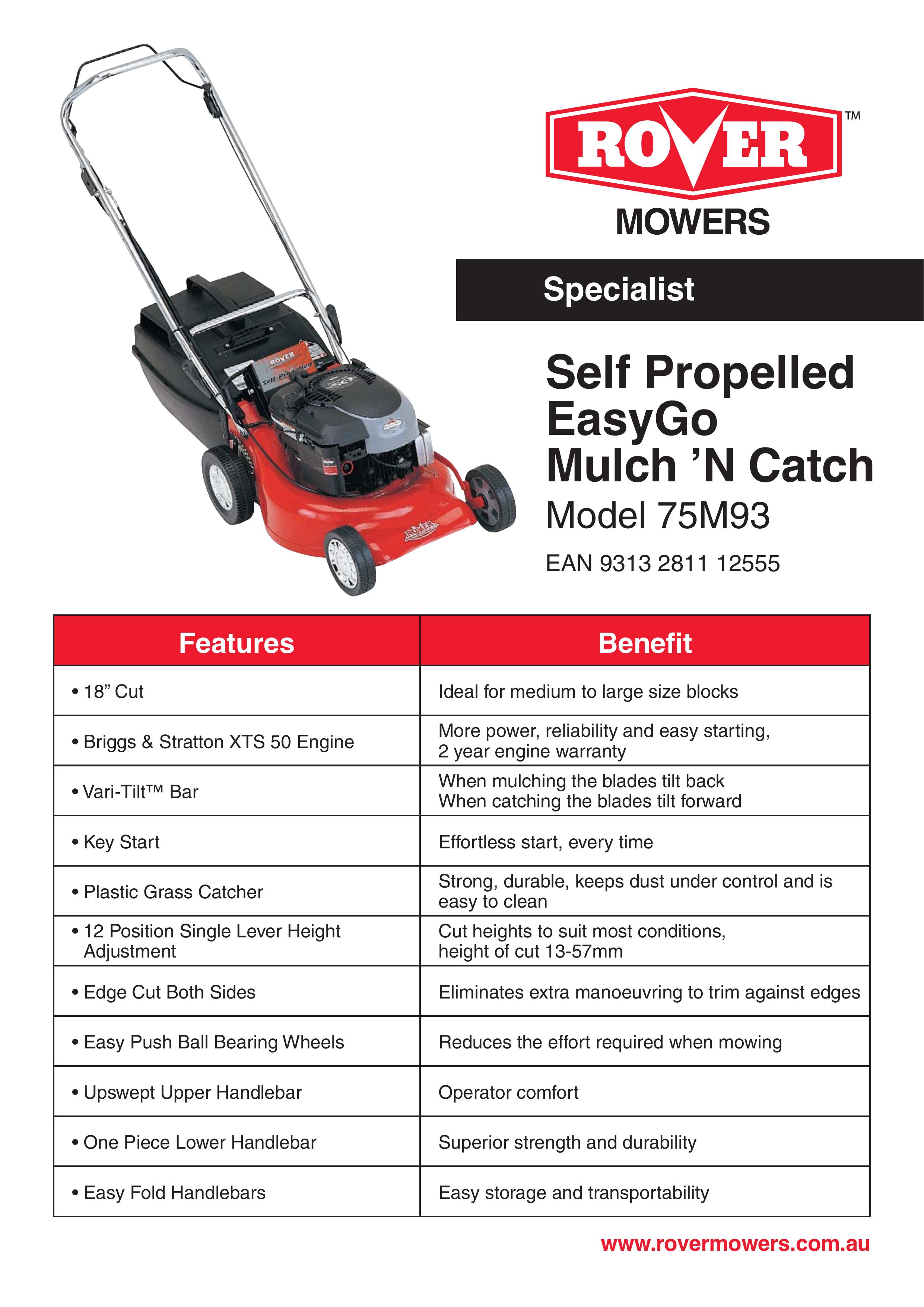 Rover 75M93 Lawn Mower User Manual