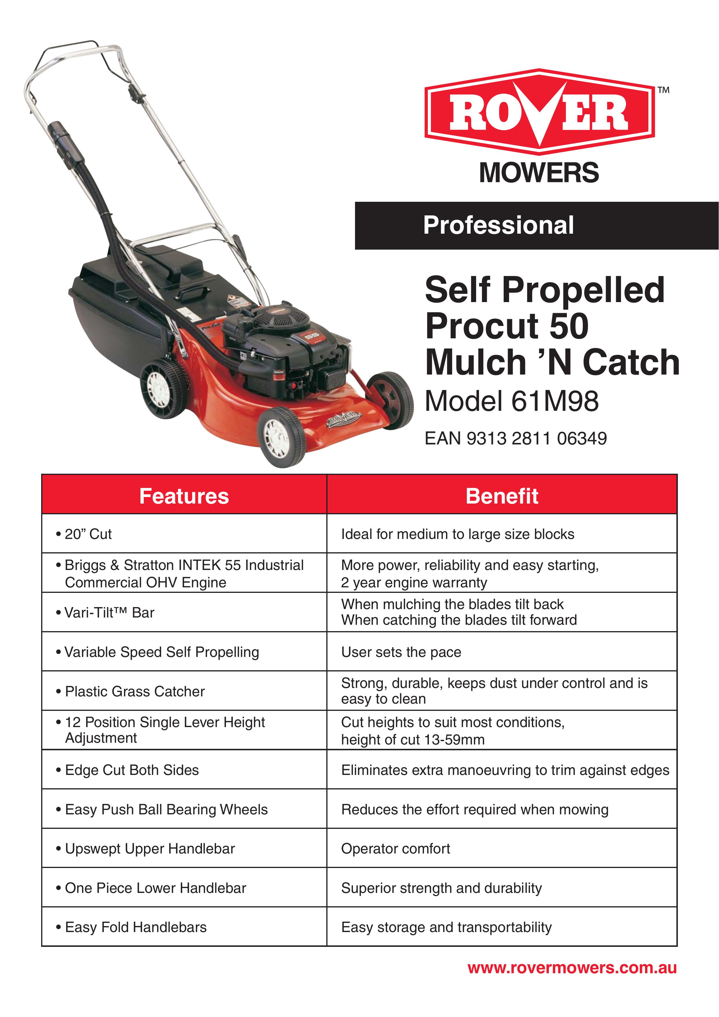 Rover ProCut 50 Lawn Mower User Manual