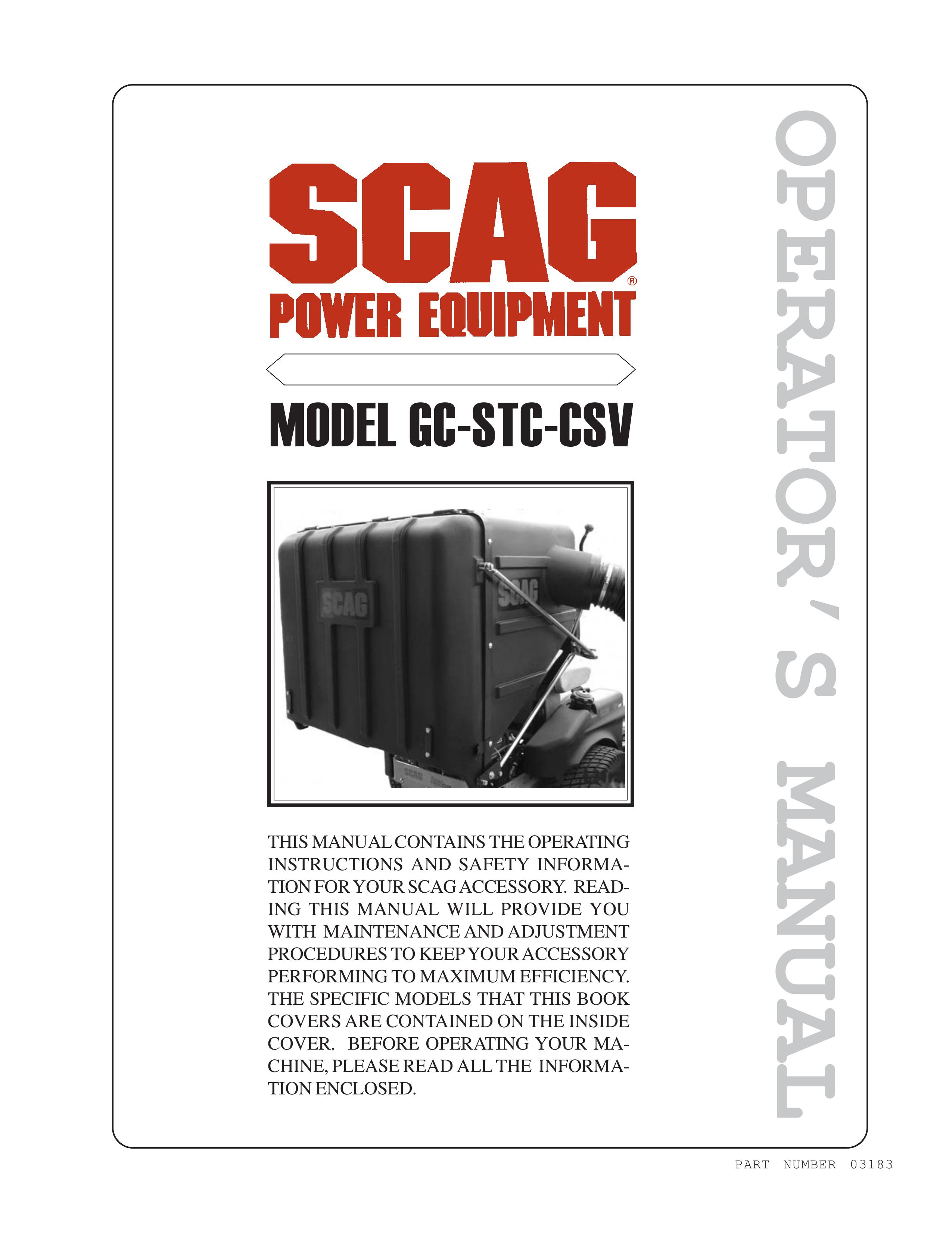 Scag Power Equipment GC-STC-CSV Lawn Mower User Manual