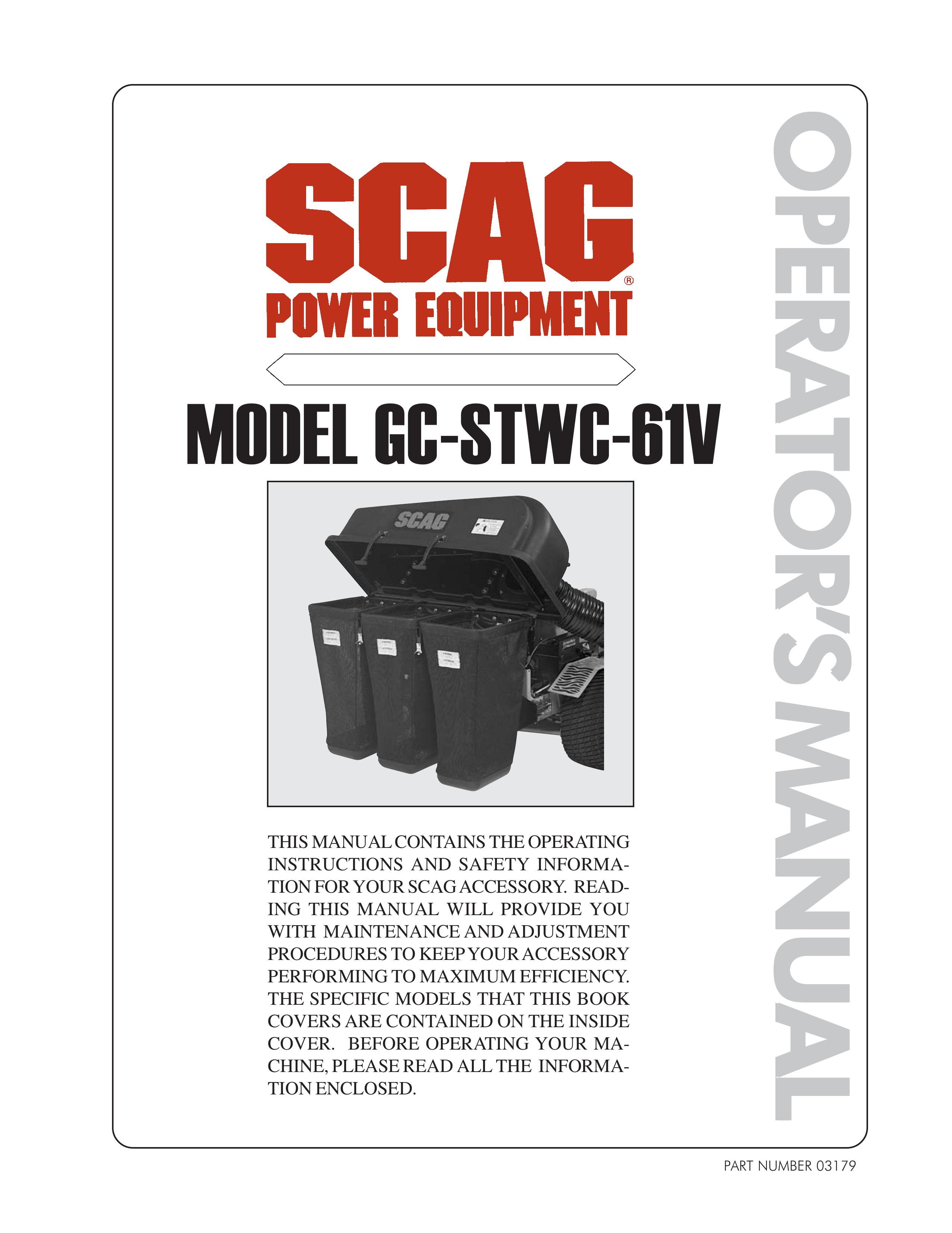 Scag Power Equipment GC-STWC-61V Lawn Mower User Manual
