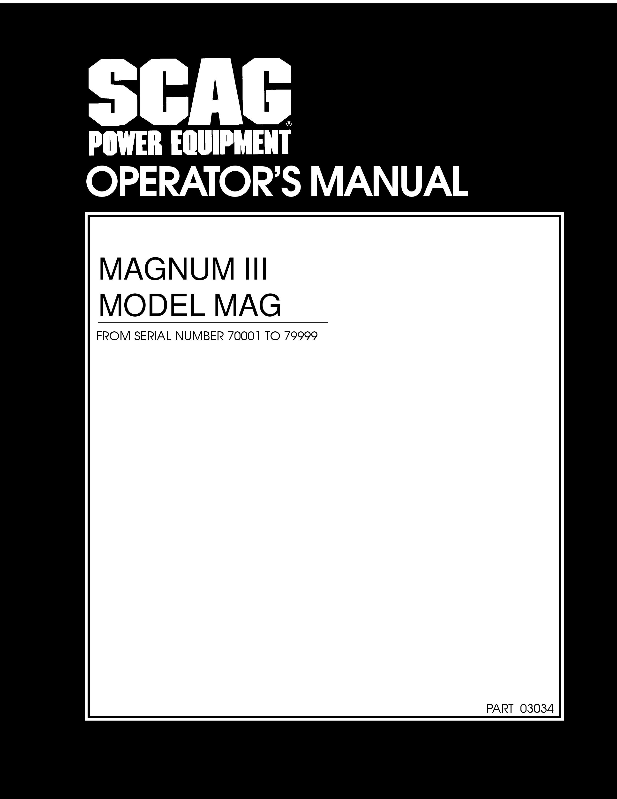 Scag Power Equipment MAG Lawn Mower User Manual