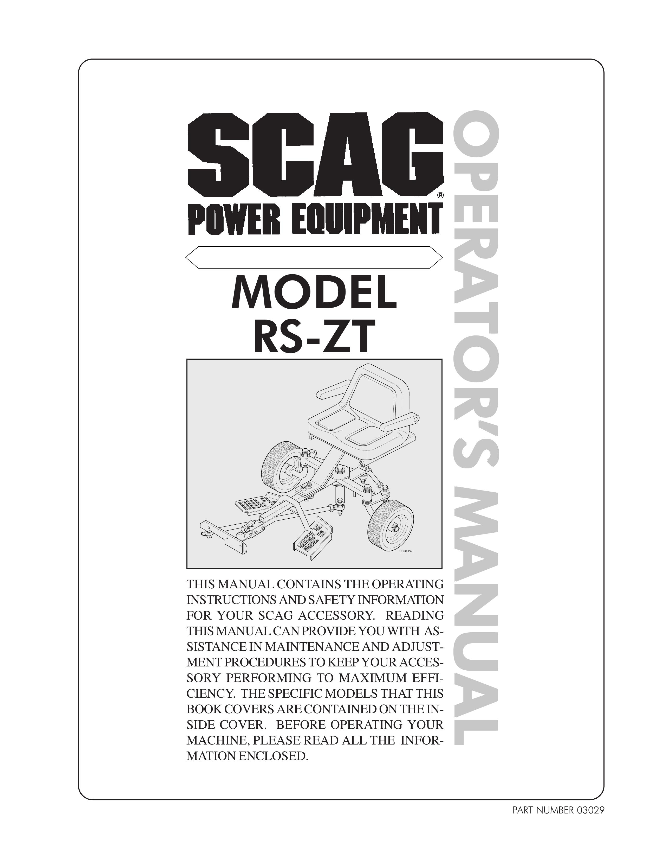 Scag Power Equipment RS-ZT Lawn Mower User Manual